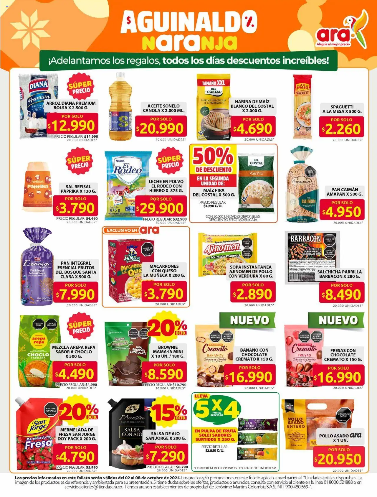 Ara revista - valida desde el 02.10.2025 | Página: 2 | Productos: Fresas, Harina, Bolsa, Maiz
