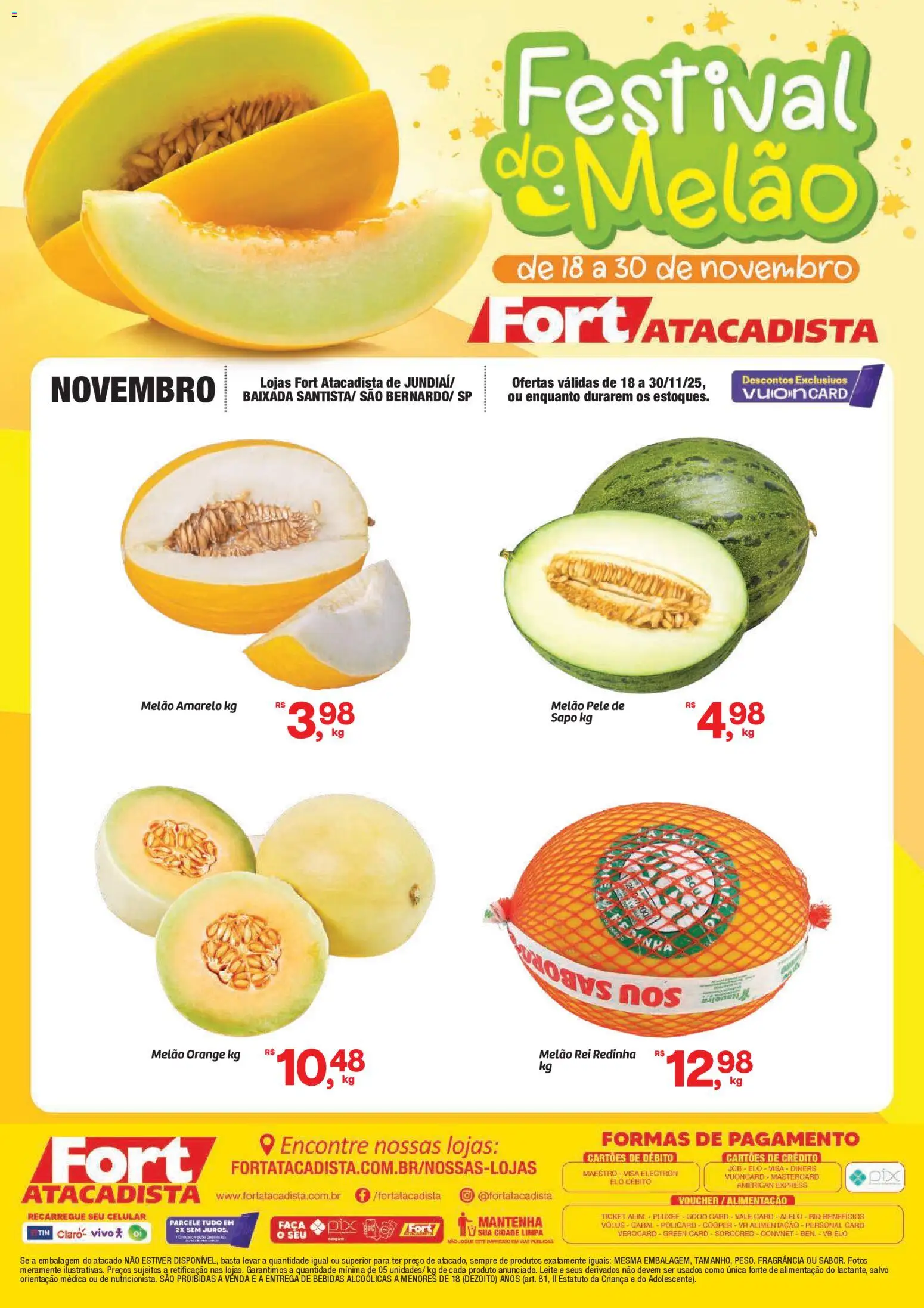 Fort Atacadista Folheto - válido de 18.11.2025 | Página: 1 | Produtos: Celular, Fragrância, Leite, Faca