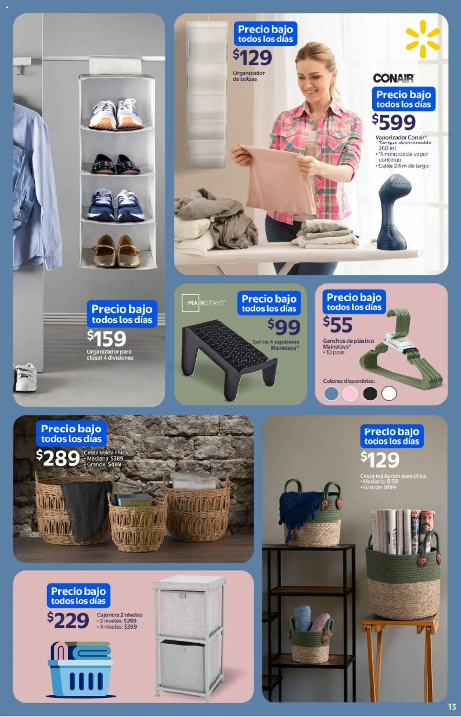 Nuevas ofertas de Walmart válidas en toda la República Mexicana desde el 26.12.2025. ¡Encuentra las mejores ofertas en Walmart catálogo La paz de un hogar limpio y ordenado ! | Página: 13 | Productos: Cable, Organizador, Cajonera