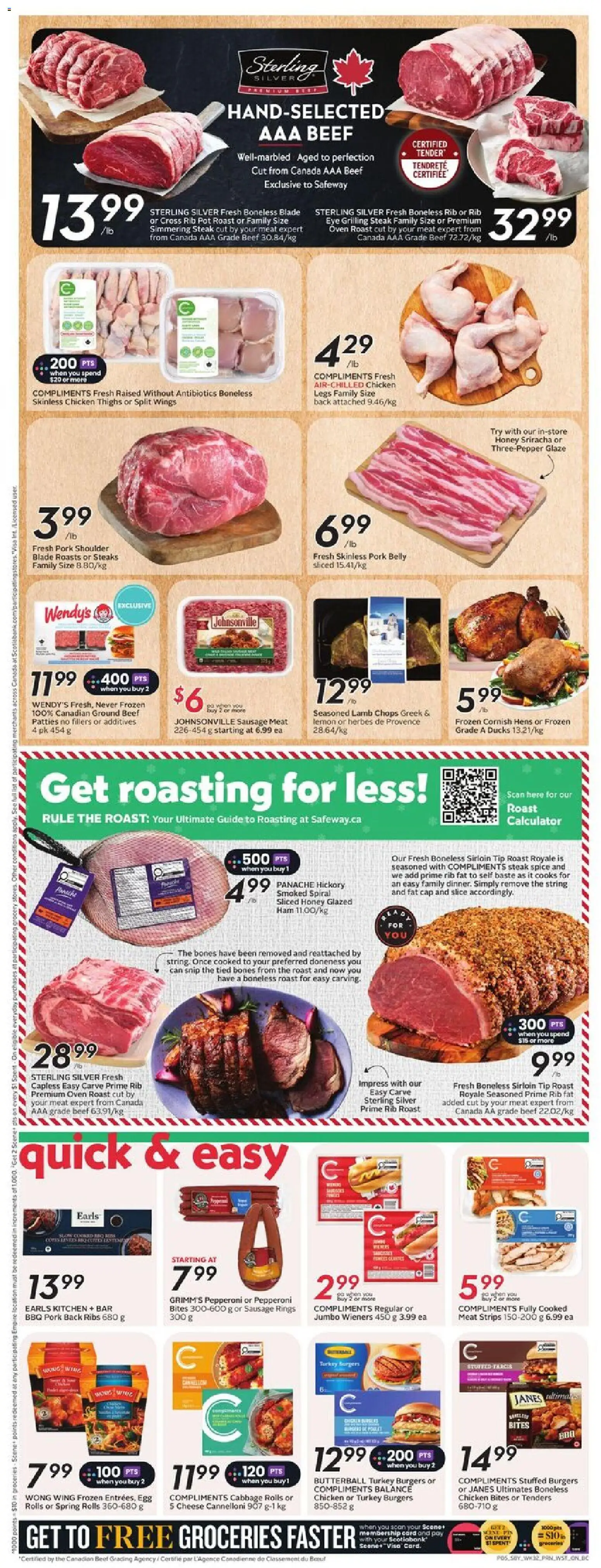 Safeway flyer valid from 04.12.2025 | Page: 8 | Products: Beef, Cap, Calculator, Oven