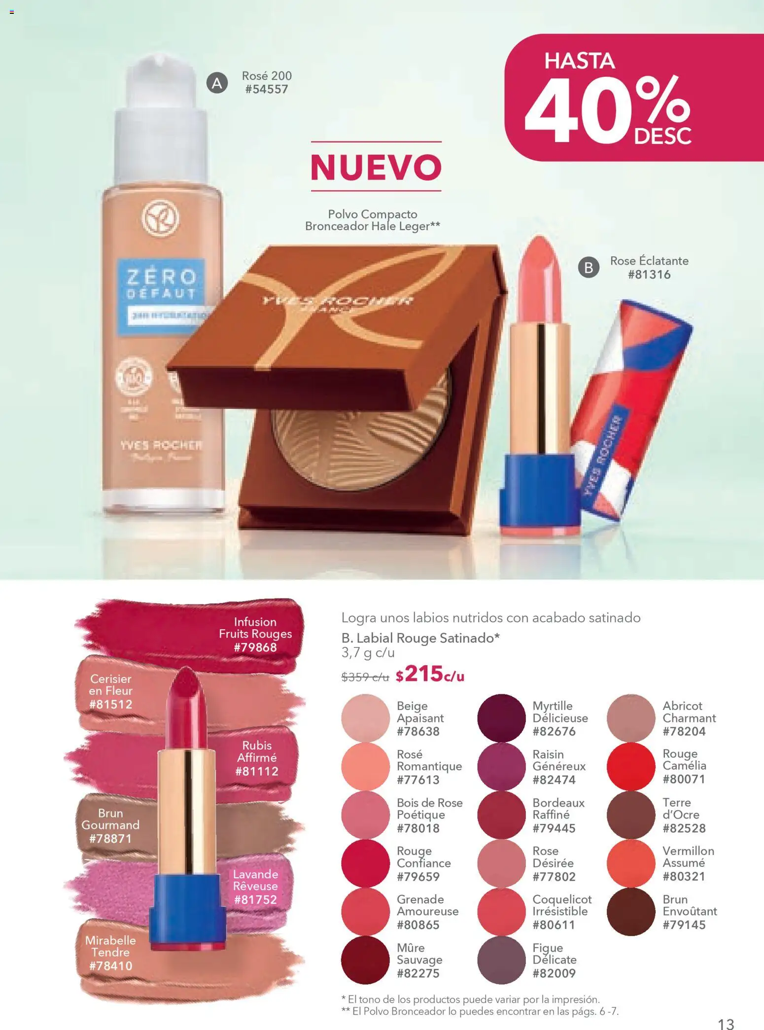 Nuevas ofertas de Yves Rocher válidas en toda la República Mexicana desde el 10.02.2026. ¡Encuentra las mejores ofertas en Yves Rocher campaña 3 2026! | Página: 13 | Productos: Polvo compacto, Polvo, Bronceador