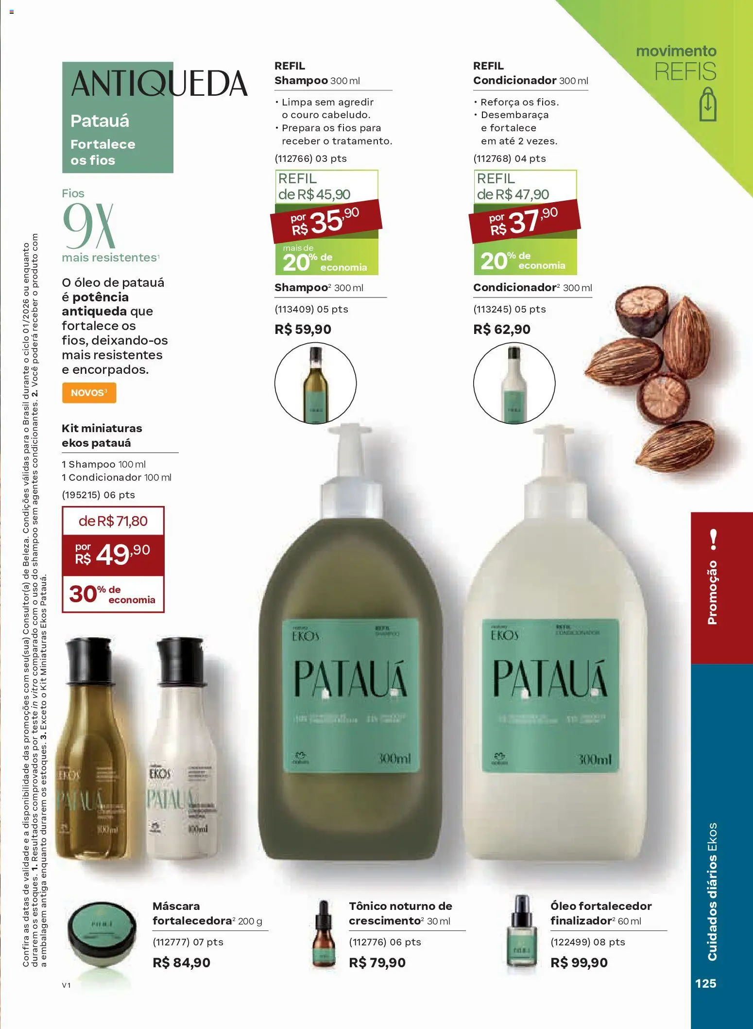 Natura Folheto - válido de 26.12.2025 | Página: 125 | Produtos: Shampoo, Tônico, Condicionador, Óleo