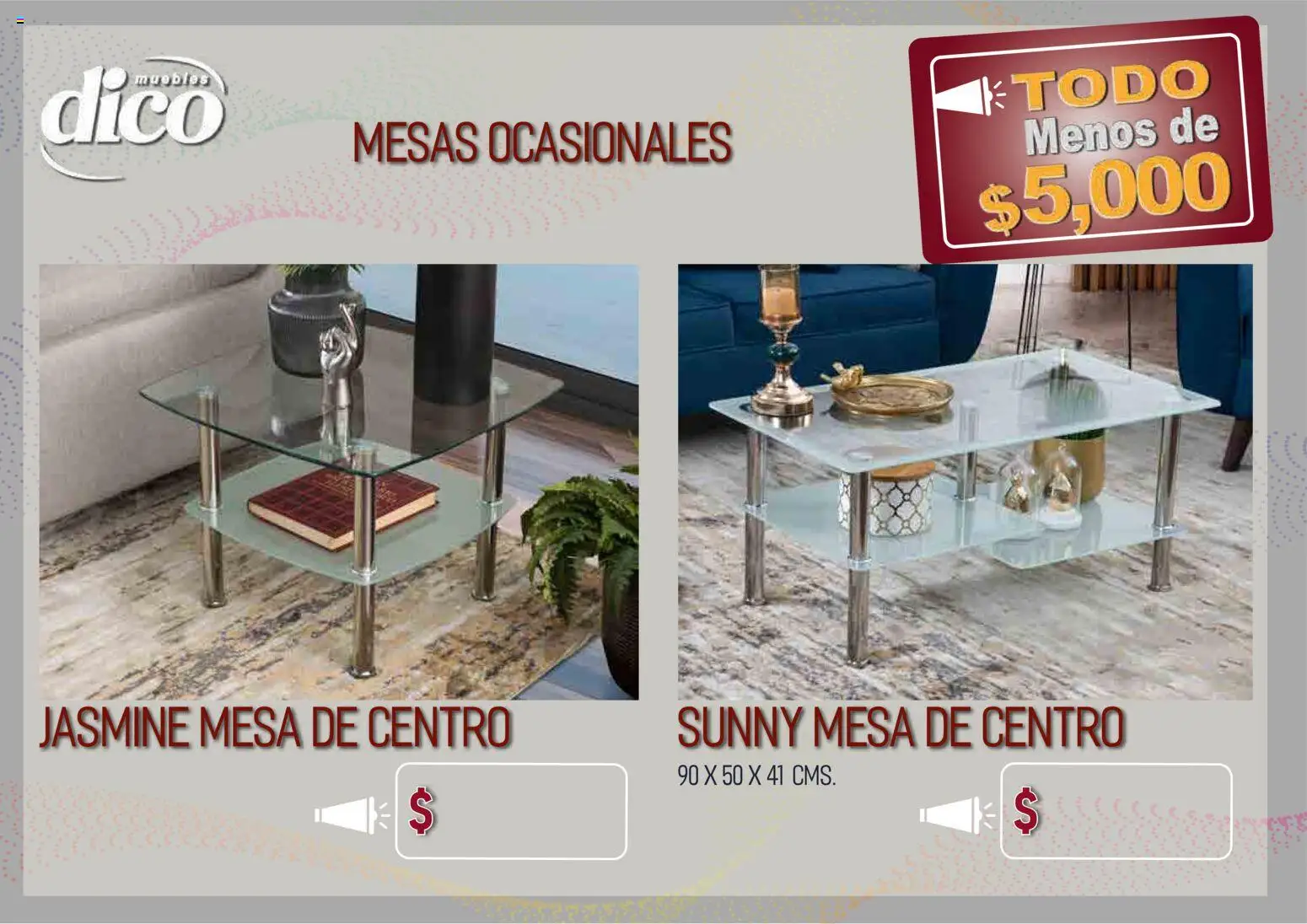 Nuevas ofertas de Muebles Dico válidas en toda la República Mexicana desde el 09.04.2026. ¡Encuentra las mejores ofertas en Muebles Dico catálogo Todo menos de 5000 Pacifico! | Página: 42 | Productos: Mesa de centro, Mesa