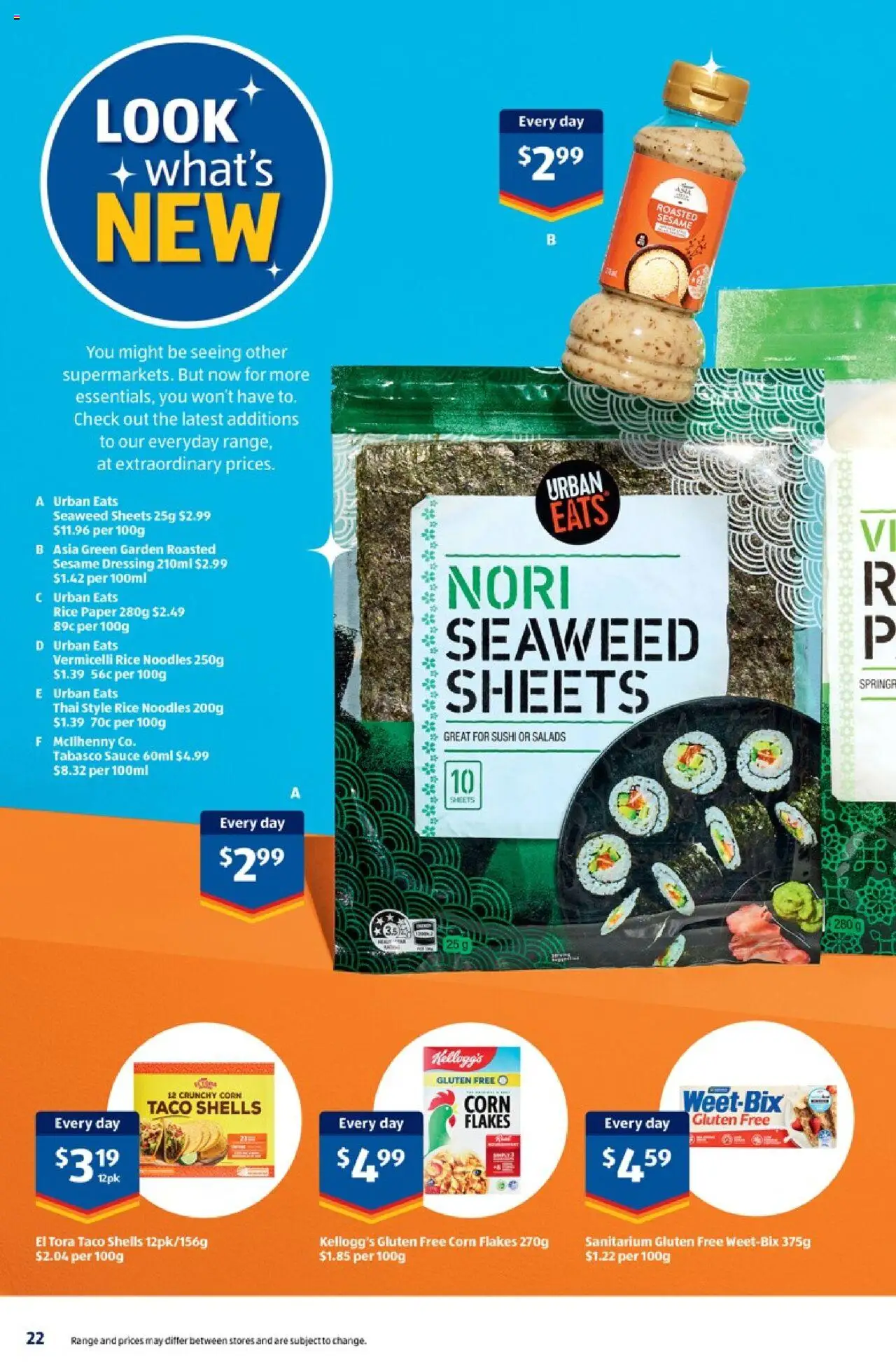 Aldi catalogue - valid from 08.10.2025 | Page: 22 | Products: Rice, Noodles, Flakes, Sauce