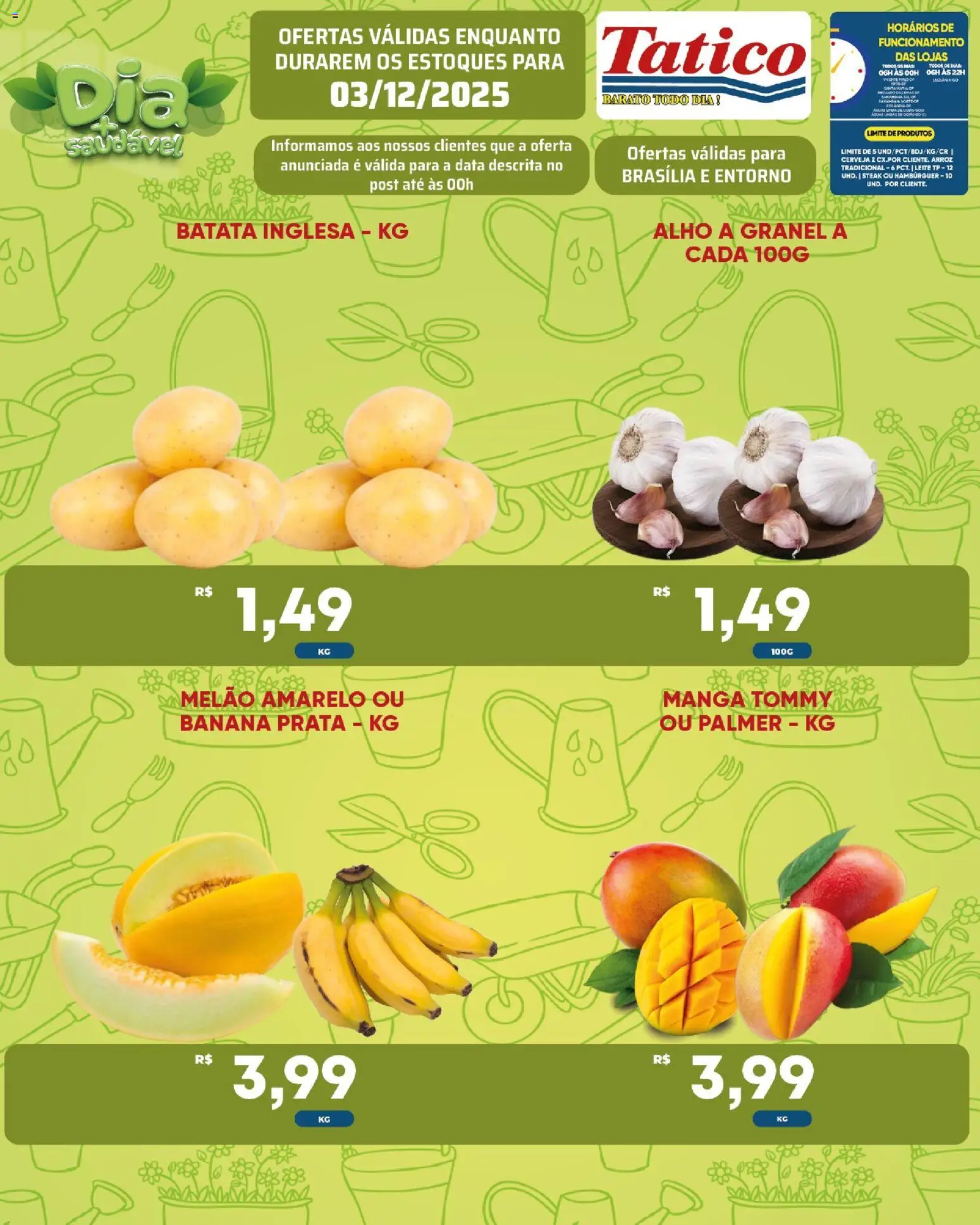 Tatico Folheto - válido de 03.12.2025 | Página: 15 | Produtos: Melão, Alho, Leite, Arroz