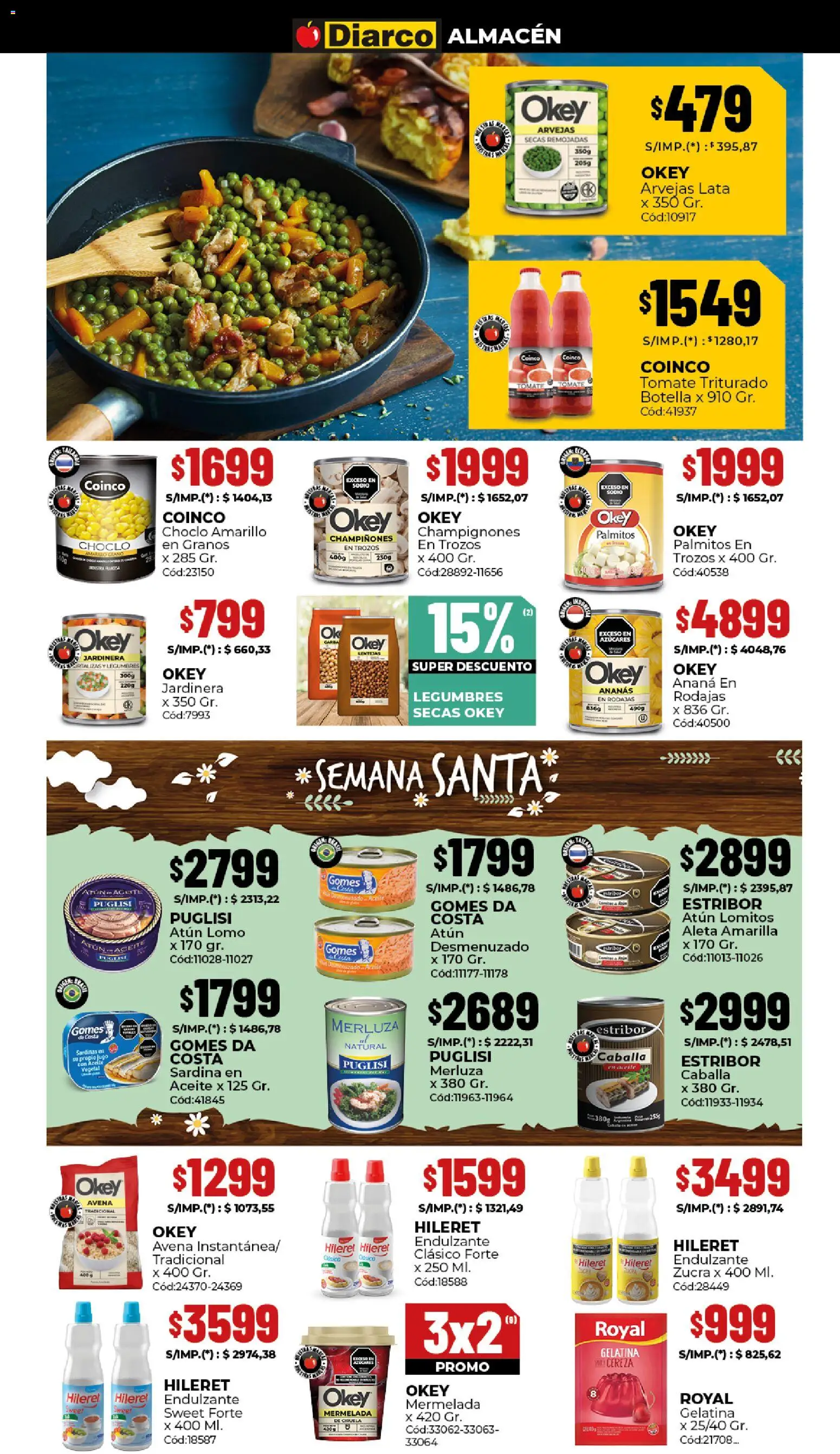 Diarco ofertas │ válido desde el 09.03.2026 | Página: 3 | Productos: Choclo, Gelatina, Jugo, Mermelada