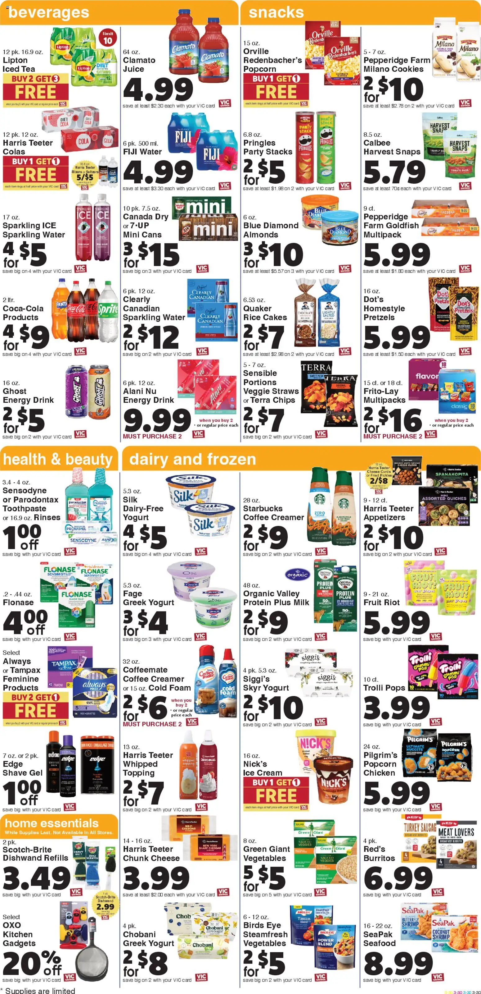 Harris Teeter Weekly Ad - valid from 18.03.2026 | Page: 6 | Products: Yogurt, Chips, Tampons, Shave Gel
