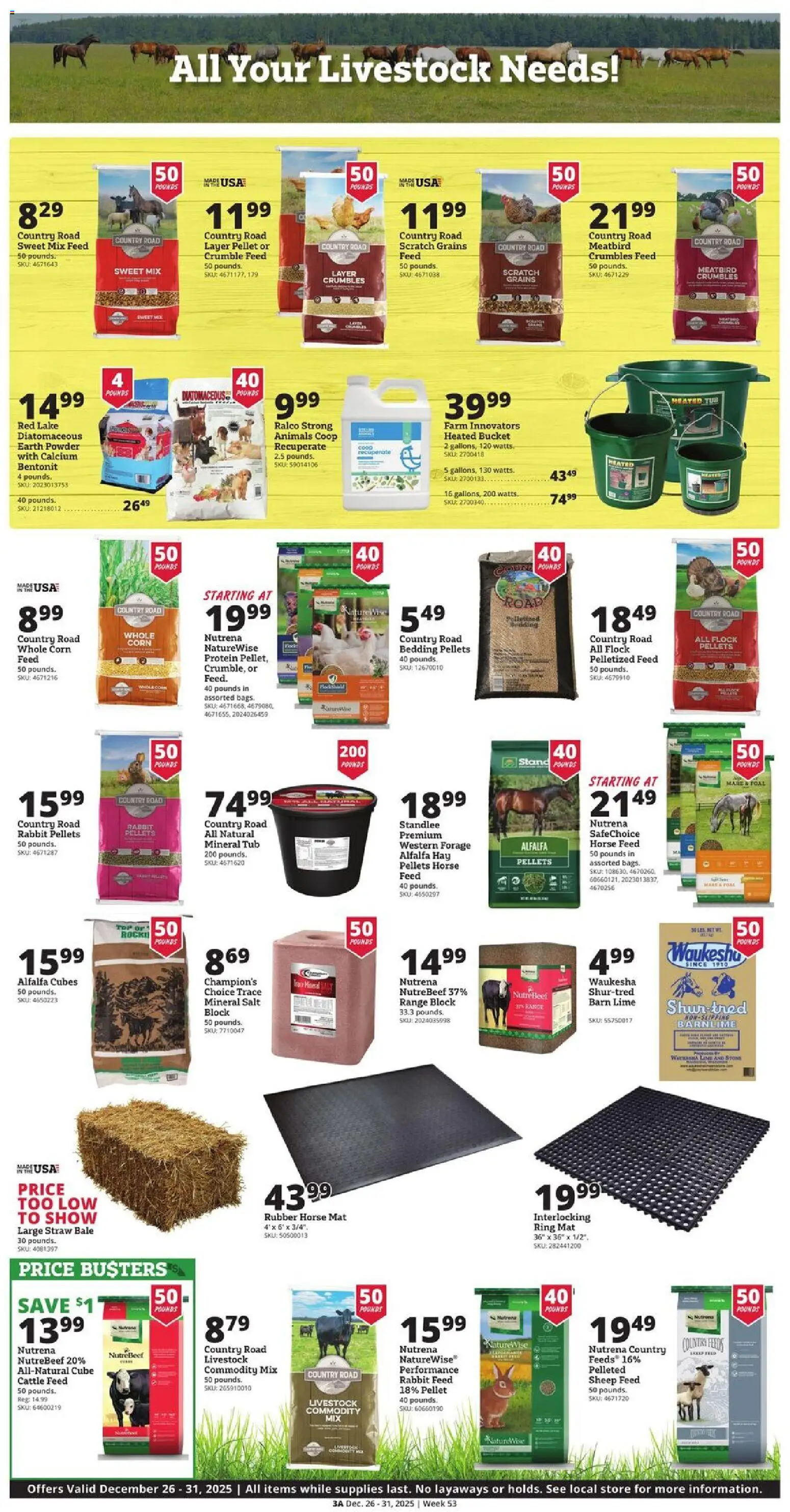 Rural King Weekly Ad - valid from 25.12.2025 | Page: 5 | Products: Corn, Powder, Salt, Lime