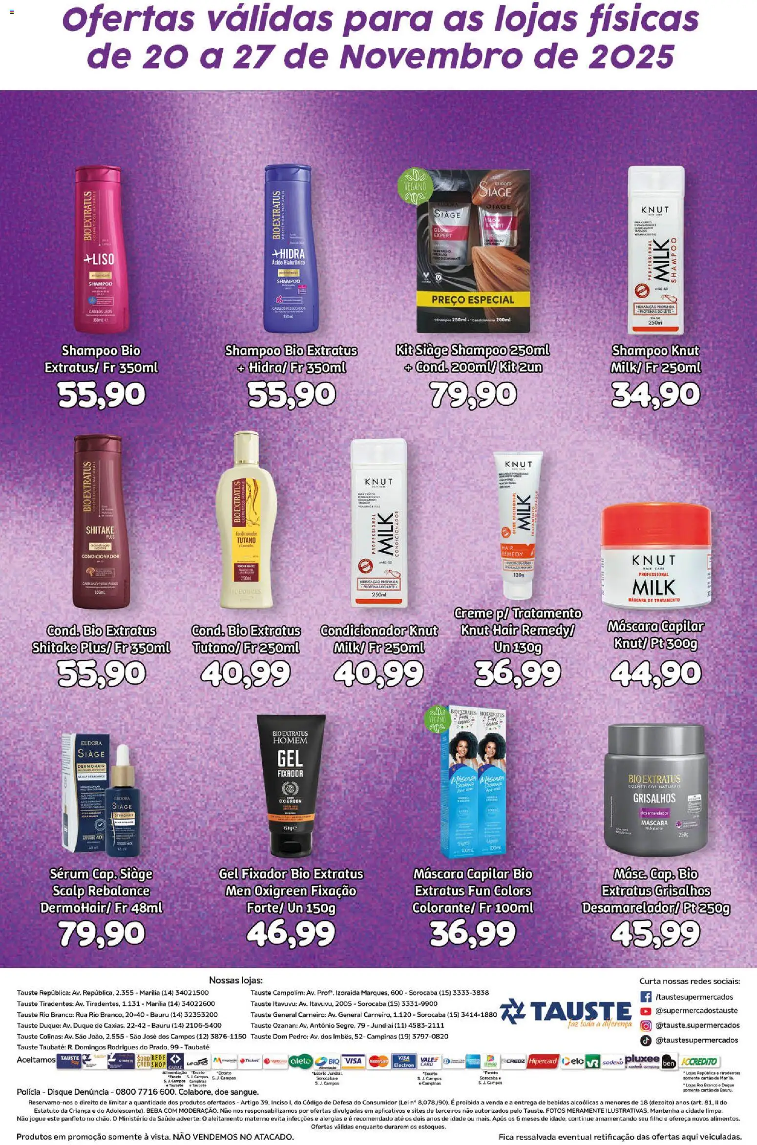 Tauste Folheto - válido de 20.11.2025 | Página: 2 | Produtos: Shampoo, Condicionador, Sérum, Fixador