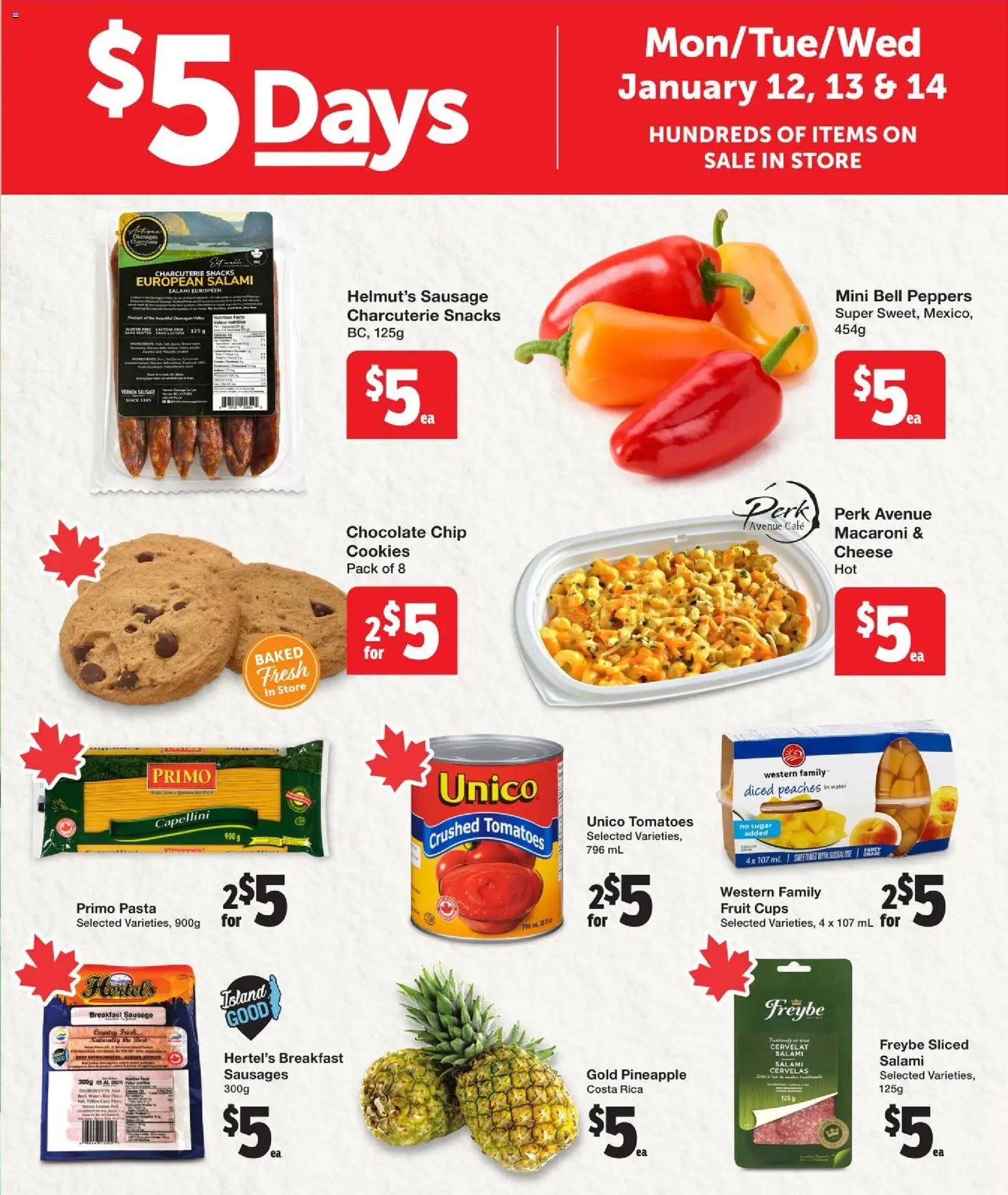 Quality Foods flyer valid from 08.01.2026 | Page: 14 | Products: Cookies, Chocolate, Salami, Tomatoes
