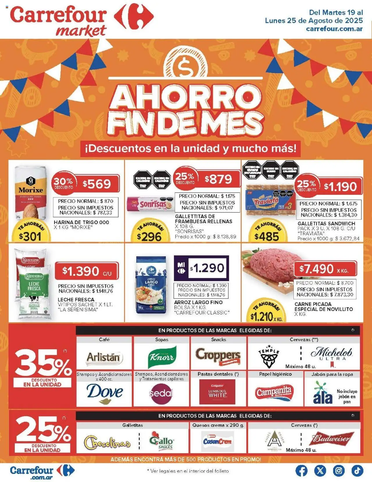 Carrefour ofertas - CABA │ válido desde el 19.08.2025 | Página: 34 | Productos: Papel higiénico, Harina, Ropa, Café