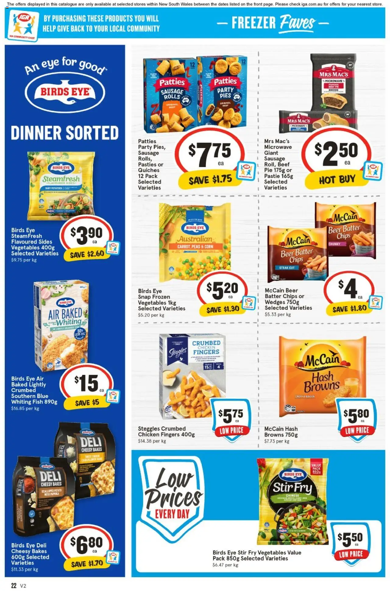 IGA catalogue - valid from 13.08.2025 | Page: 23 | Products: Fish, Potatoes, Sausage, Freezer