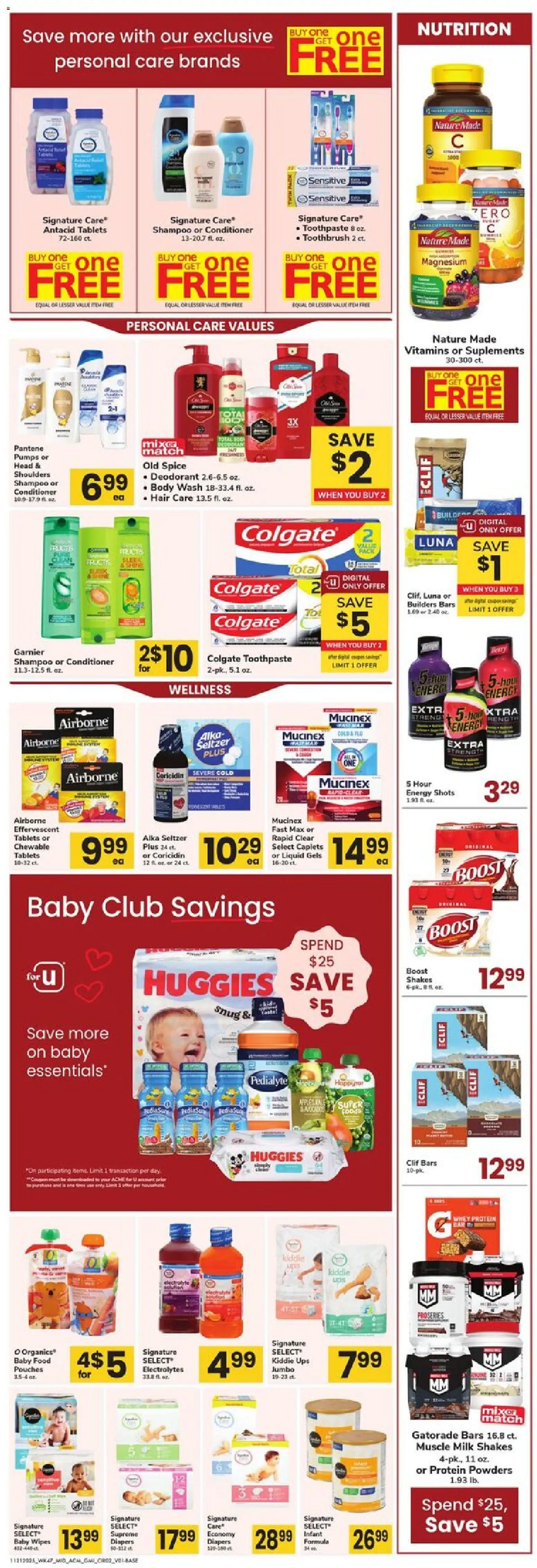 Acme Markets Ad - valid from 21.11.2025 | Page: 2 | Products: Magnesium, Shampoo, Conditioner, Deodorant