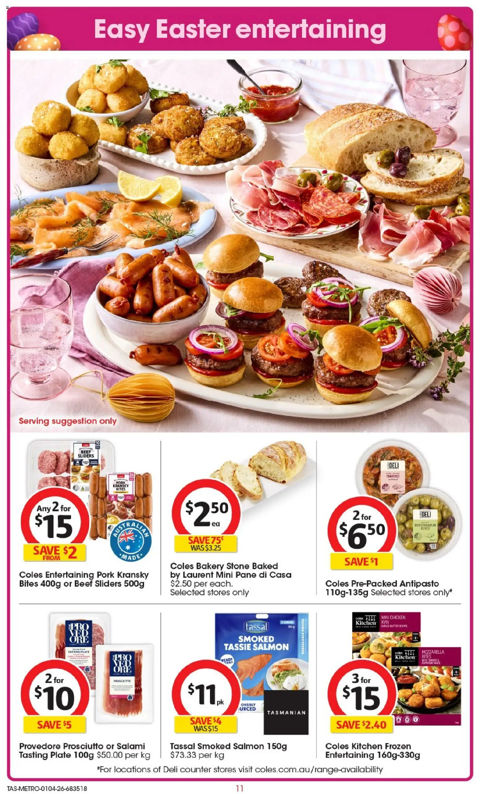 Coles catalogue - valid from 01.04.2026 | Page: 11 | Products: Pork, Beef, Salmon, Bakery