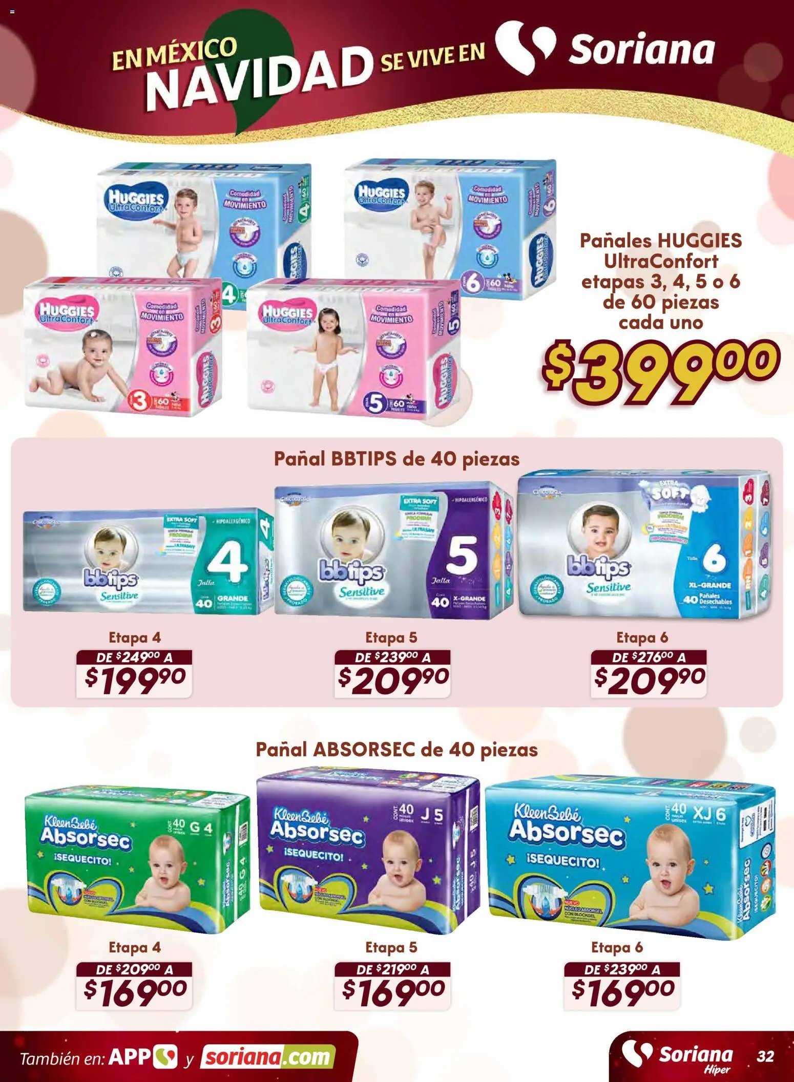 Nuevas ofertas de Soriana válidas en toda la República Mexicana desde el 18.11.2025. ¡Encuentra las mejores ofertas en Soriana - Preciazazaso Híper: Frontera Chia, Q. Roo! | Página: 32 | Productos: Pañales