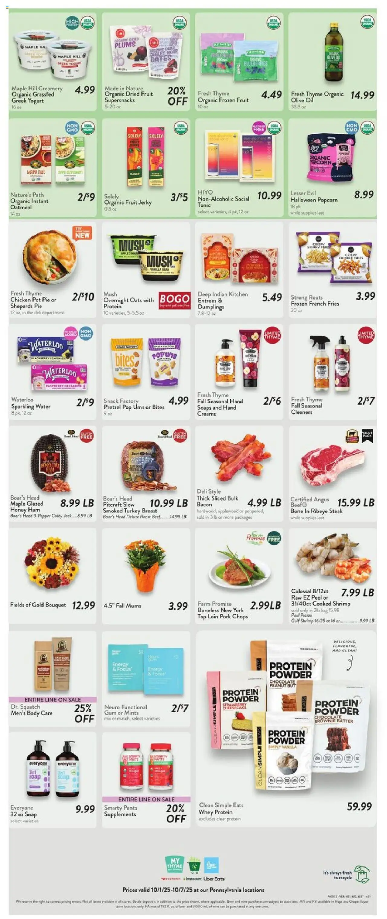 Fresh Thyme Weekly Ad - MO - valid from 01.10.2025 | Page: 5 | Products: Chocolate, Ham, Pork, Beef