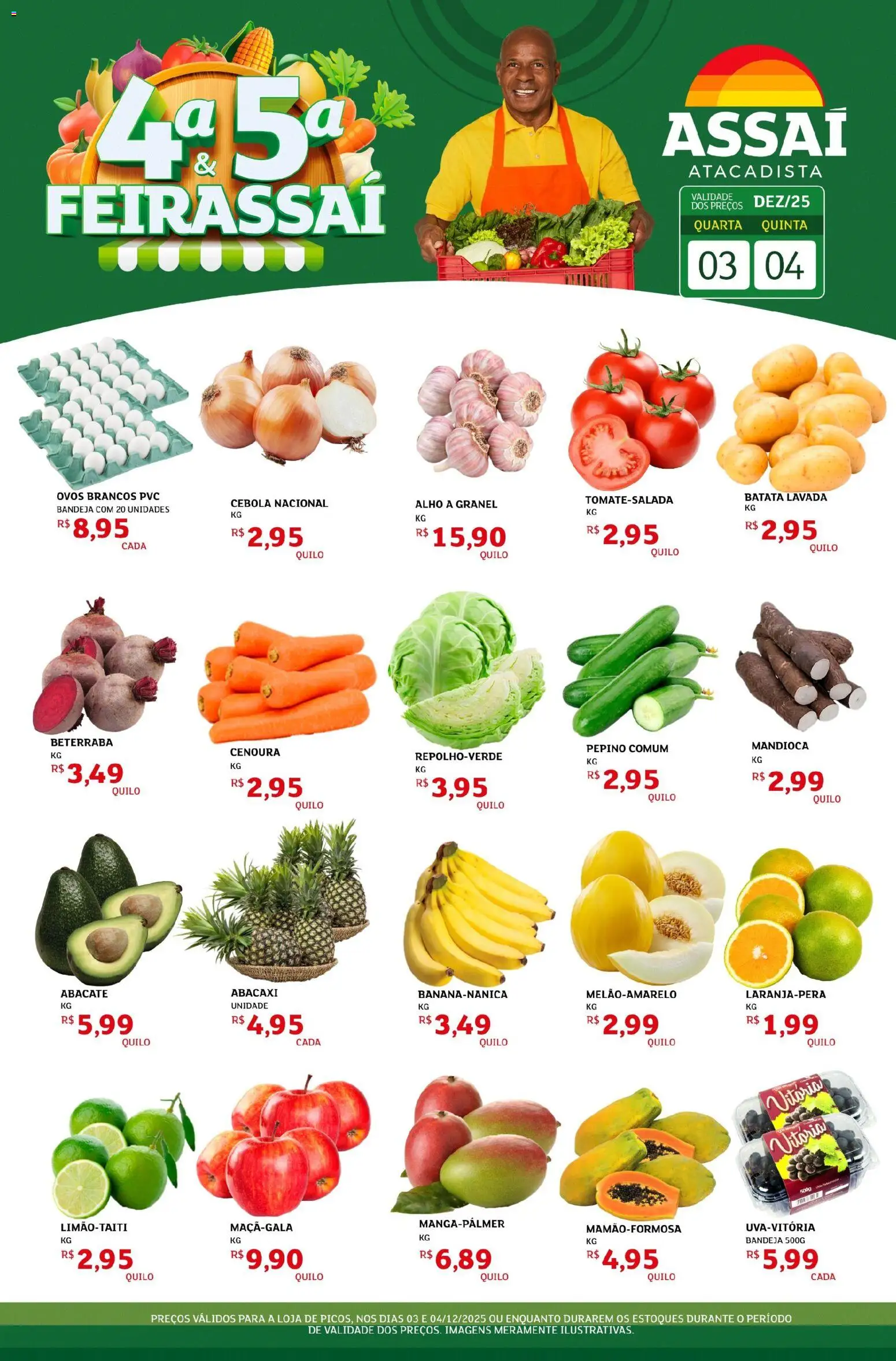 Assaí Atacadista Folheto - válido de 03.12.2025 | Página: 1 | Produtos: Ovos, Abacaxi, Cenoura, Batata