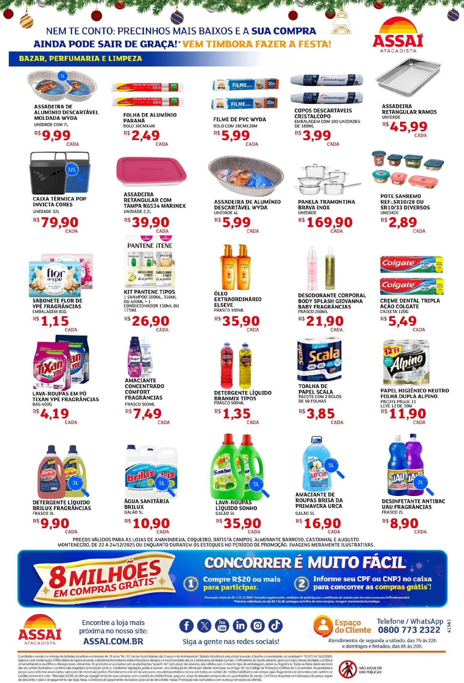Assaí Atacadista Folheto - válido de 22.12.2025 | Página: 4 | Produtos: filme de PVC, Caixa térmica, Creme, Água sanitária