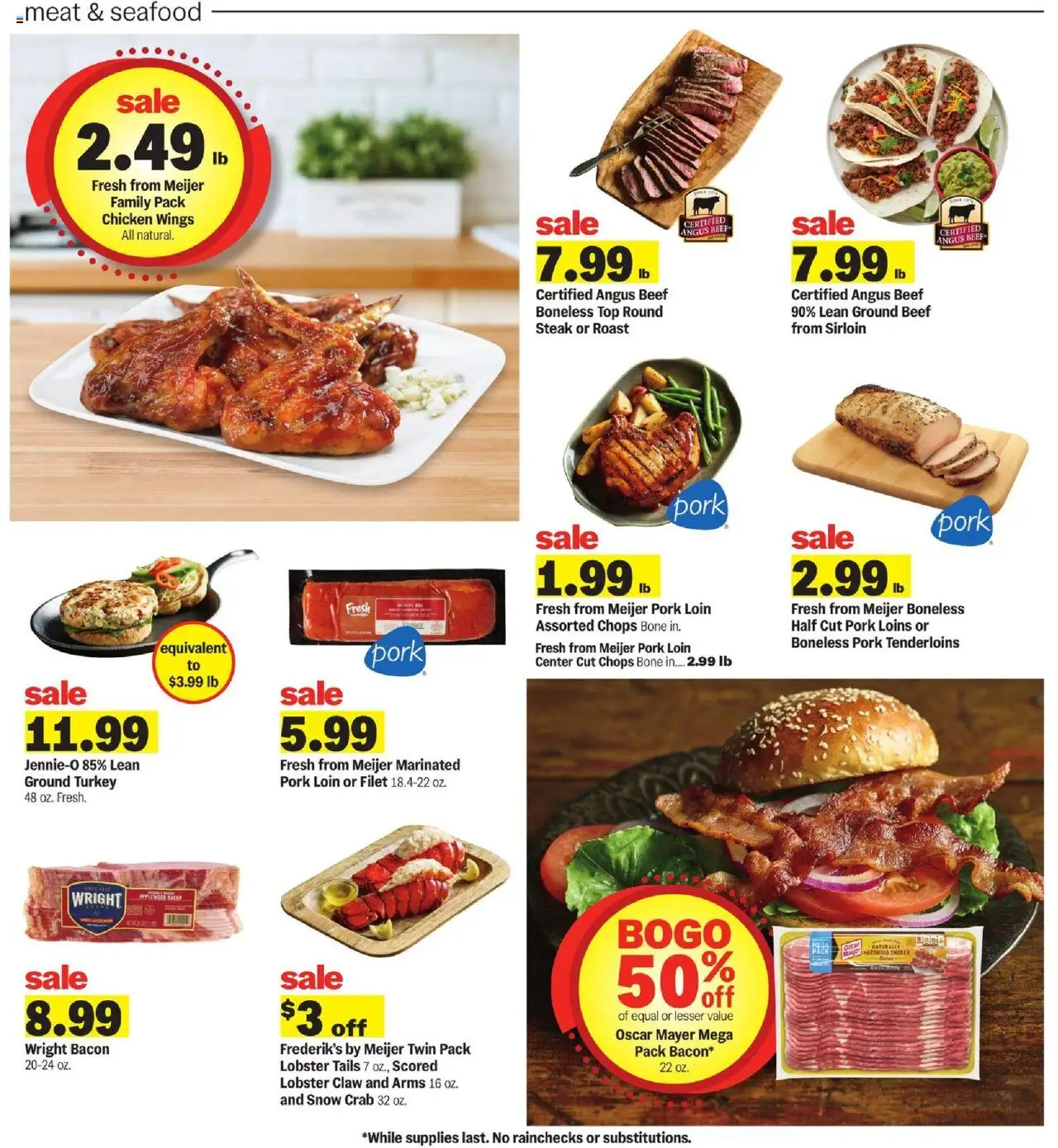 Meijer Weekly Ad - valid from 10.08.2025 | Page: 5 | Products: Pork, Beef, Seafood
