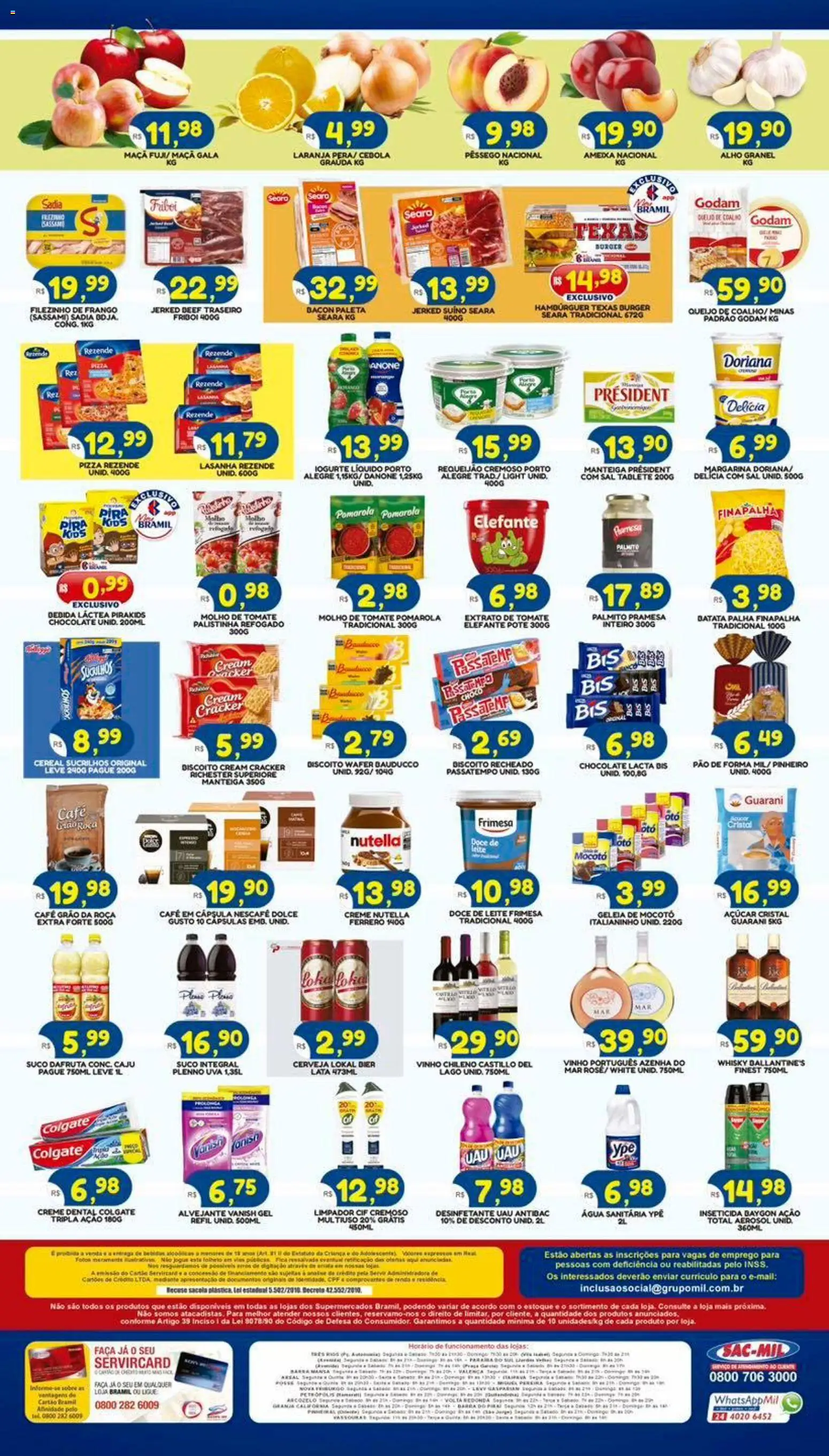Bramil Supermercados Folheto - válido de 02.01.2026 | Página: 2 | Produtos: Pêssego, Alho, Creme dental, Cream cracker