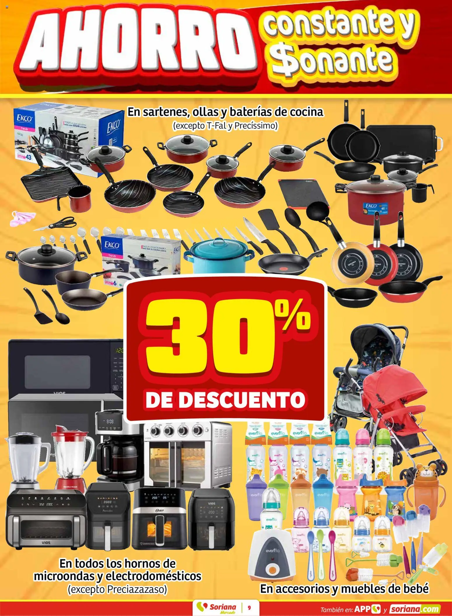 Nuevas ofertas de Soriana válidas en toda la República Mexicana desde el 12.02.2026. ¡Encuentra las mejores ofertas en Soriana - Fin de Semana Mercado: Ver, Tab, Chis, Camp, Yuc y Q. Roo! | Página: 9 | Productos: Microondas, Cocina