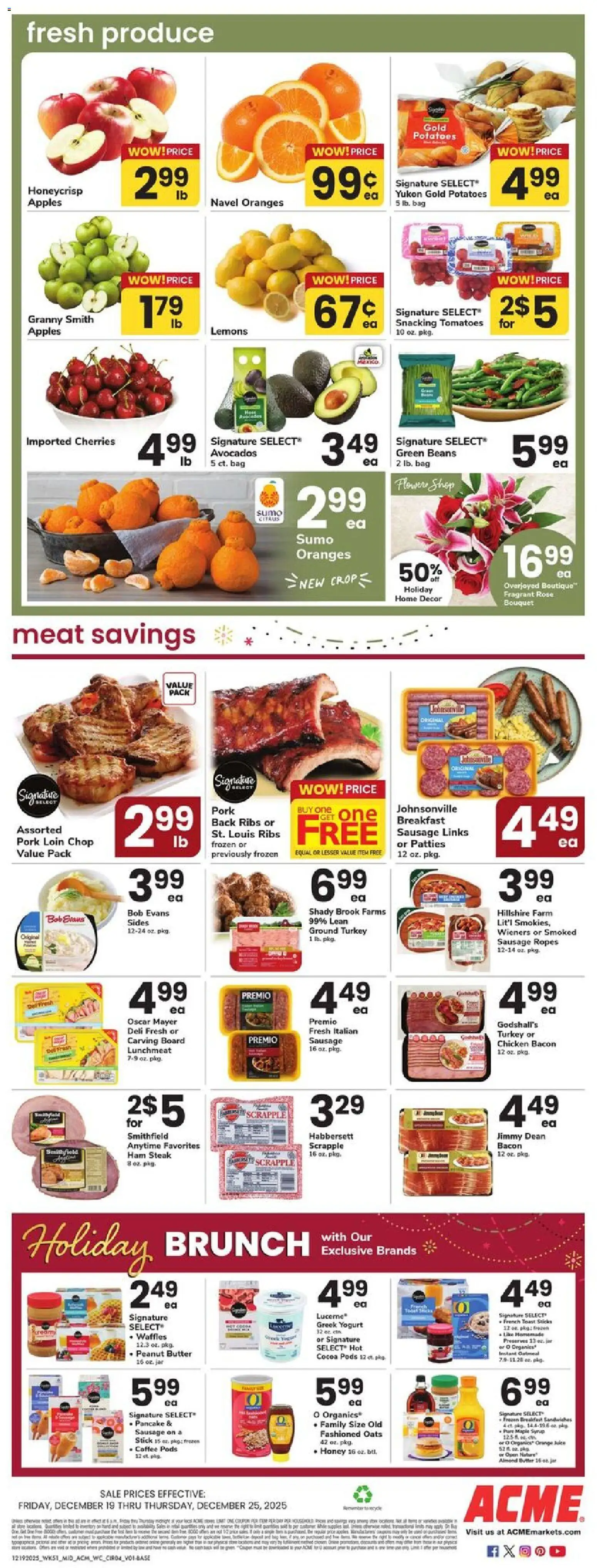 Acme Weekly Ad - NJ - valid from 19.12.2025 | Page: 5 | Products: Juice, Oranges, Tomatoes, Sausage