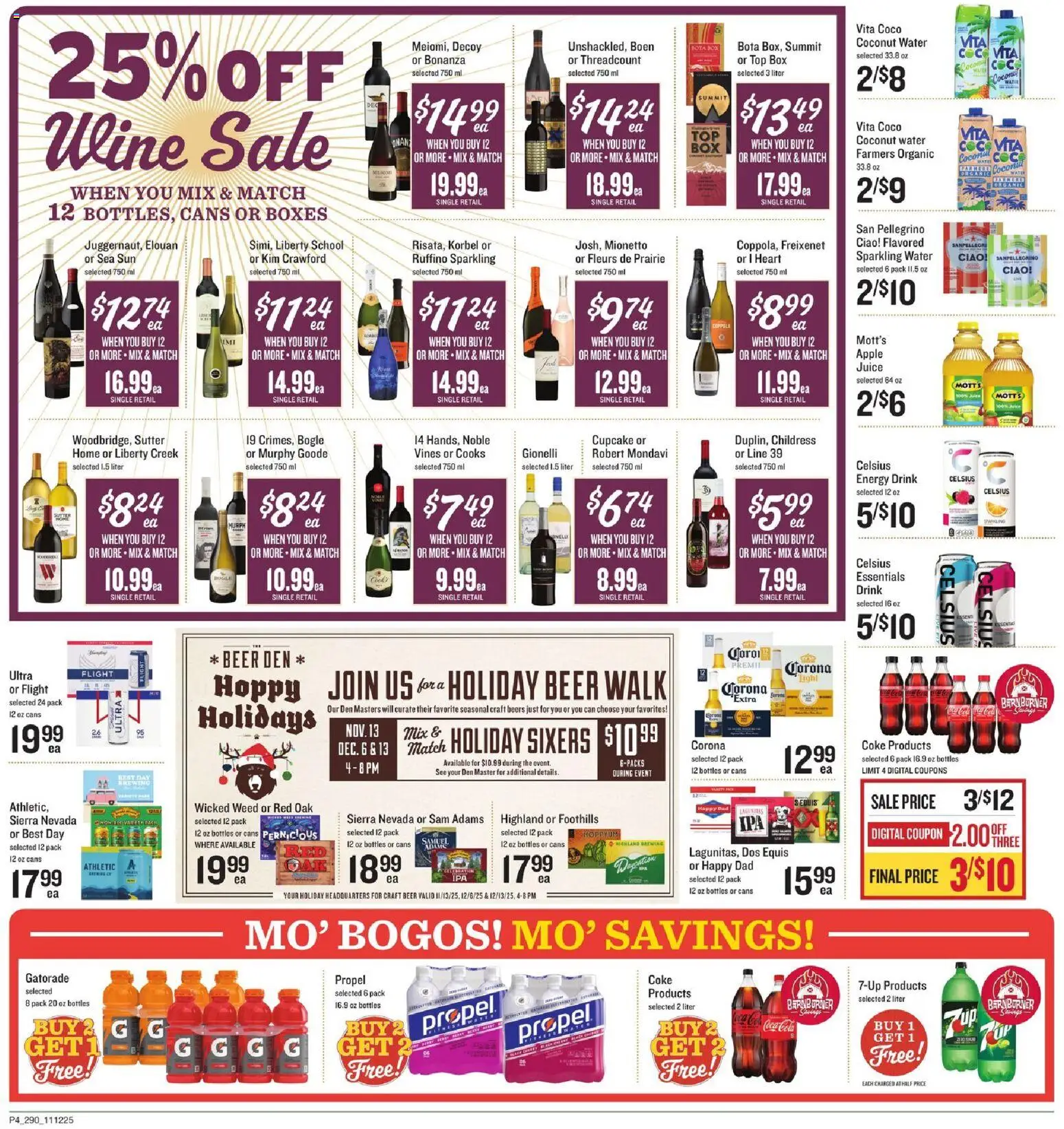 Lowes Foods Weekly Ad - SC - valid from 12.11.2025 | Page: 4 | Products: Box, Beer, Water, Cupcake