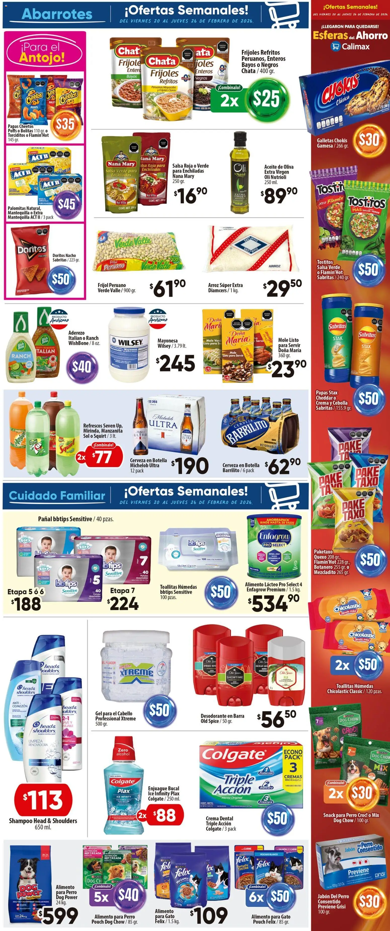 Nuevas ofertas de Calimax válidas en toda la República Mexicana desde el 20.02.2026. ¡Encuentra las mejores ofertas en Calimax folleto Tecate! | Página: 5 | Productos: Aderezo, Toallitas húmedas, Mantequilla, Vasos