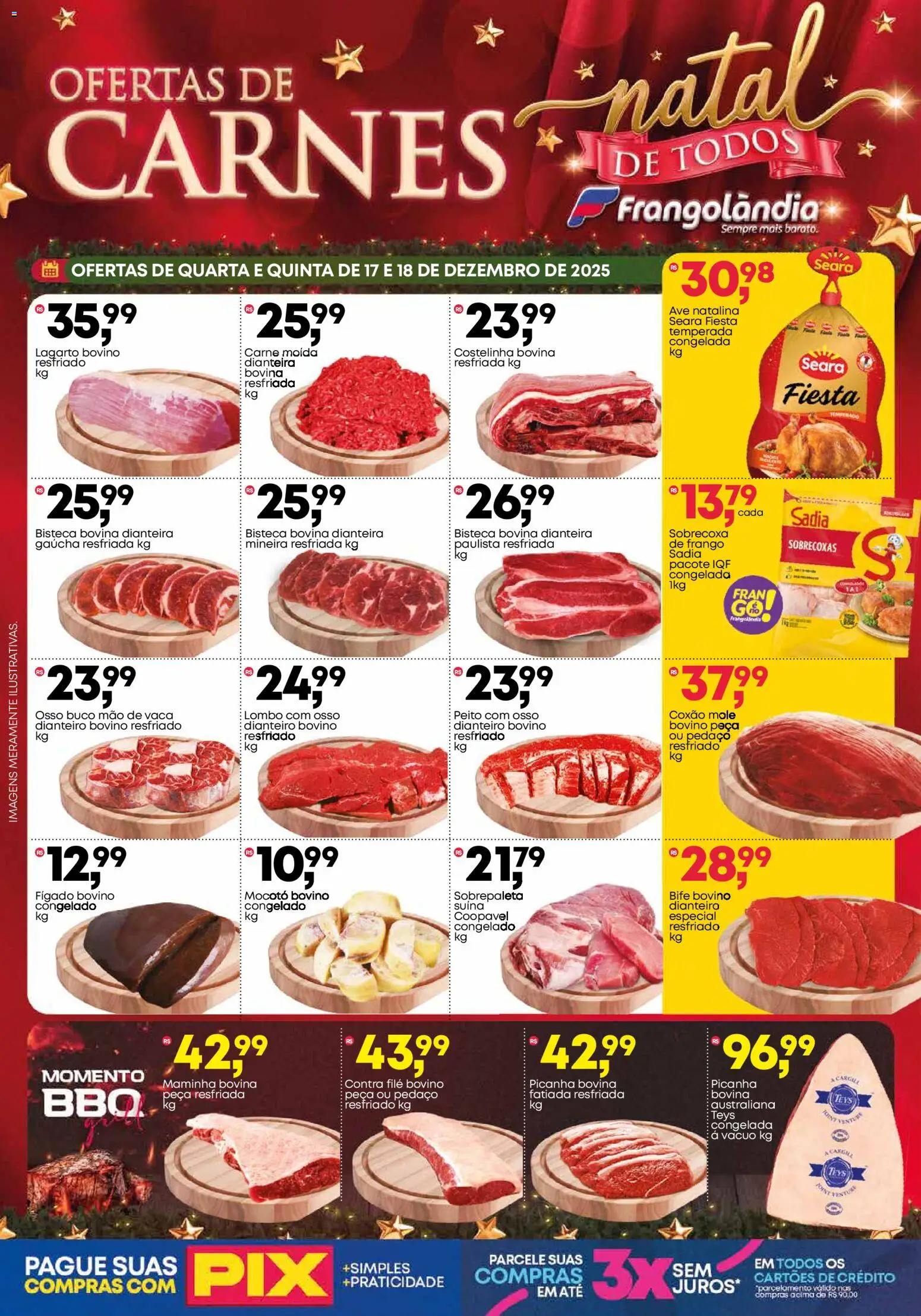 Frangolândia Folheto - válido de 17.12.2025 | Página: 1 | Produtos: Contra filé, Picanha, Lombo, Frango