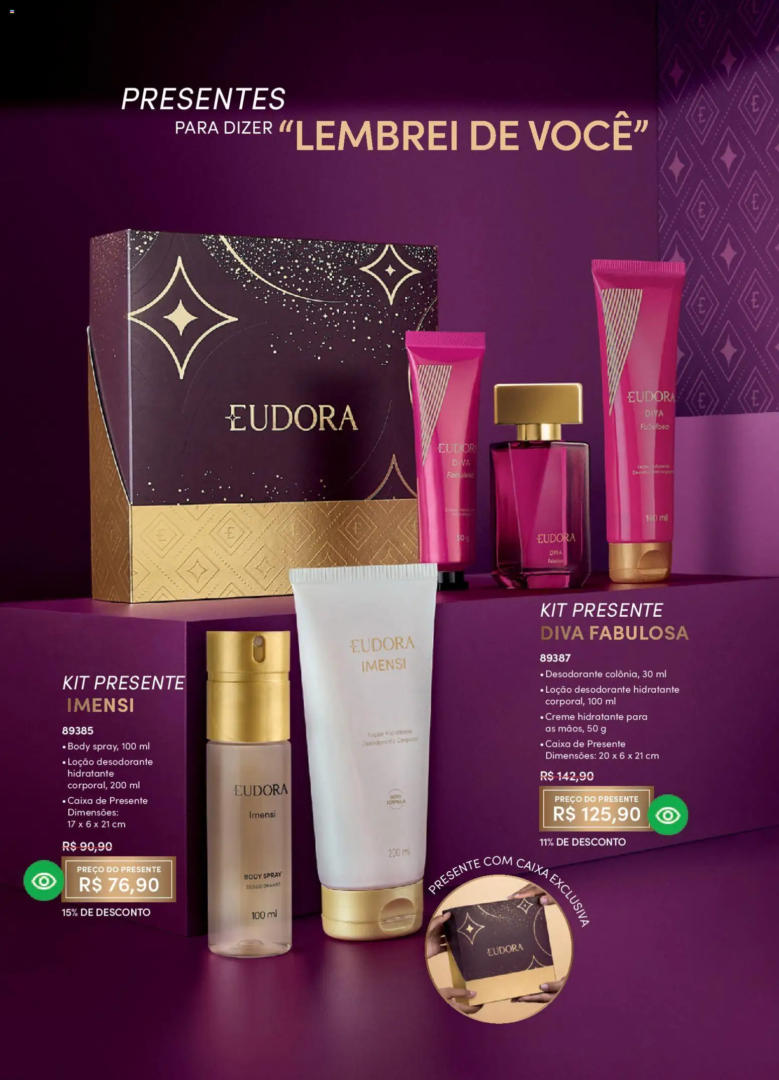 Eudora Folheto - válido de 19.02.2026 | Página: 40 | Produtos: Desodorante, Caixa, Creme, Body