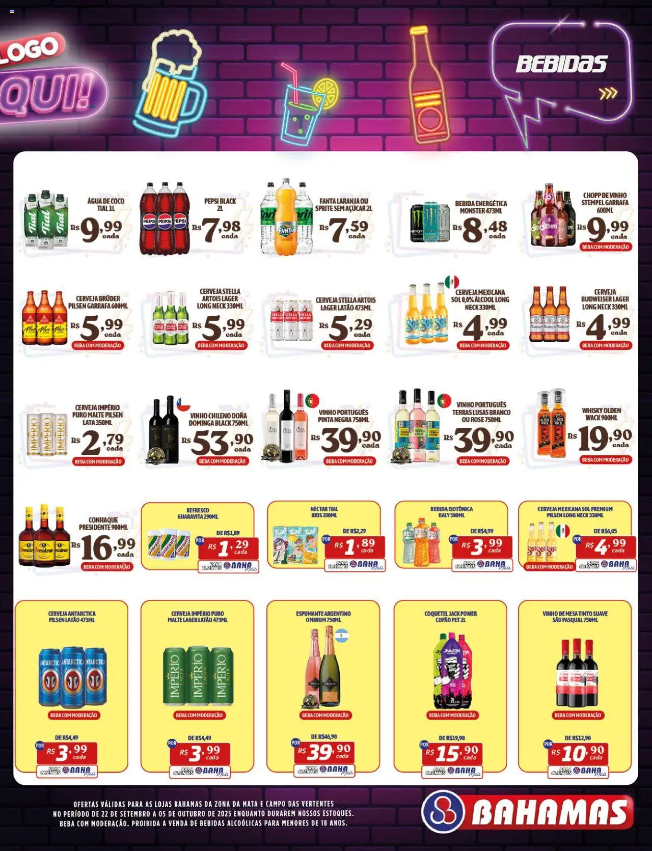 Bahamas Supermercados Folheto - válido de 22.09.2025 | Página: 9 | Produtos: Refresco, Conhaque, Mesa, Açúcar