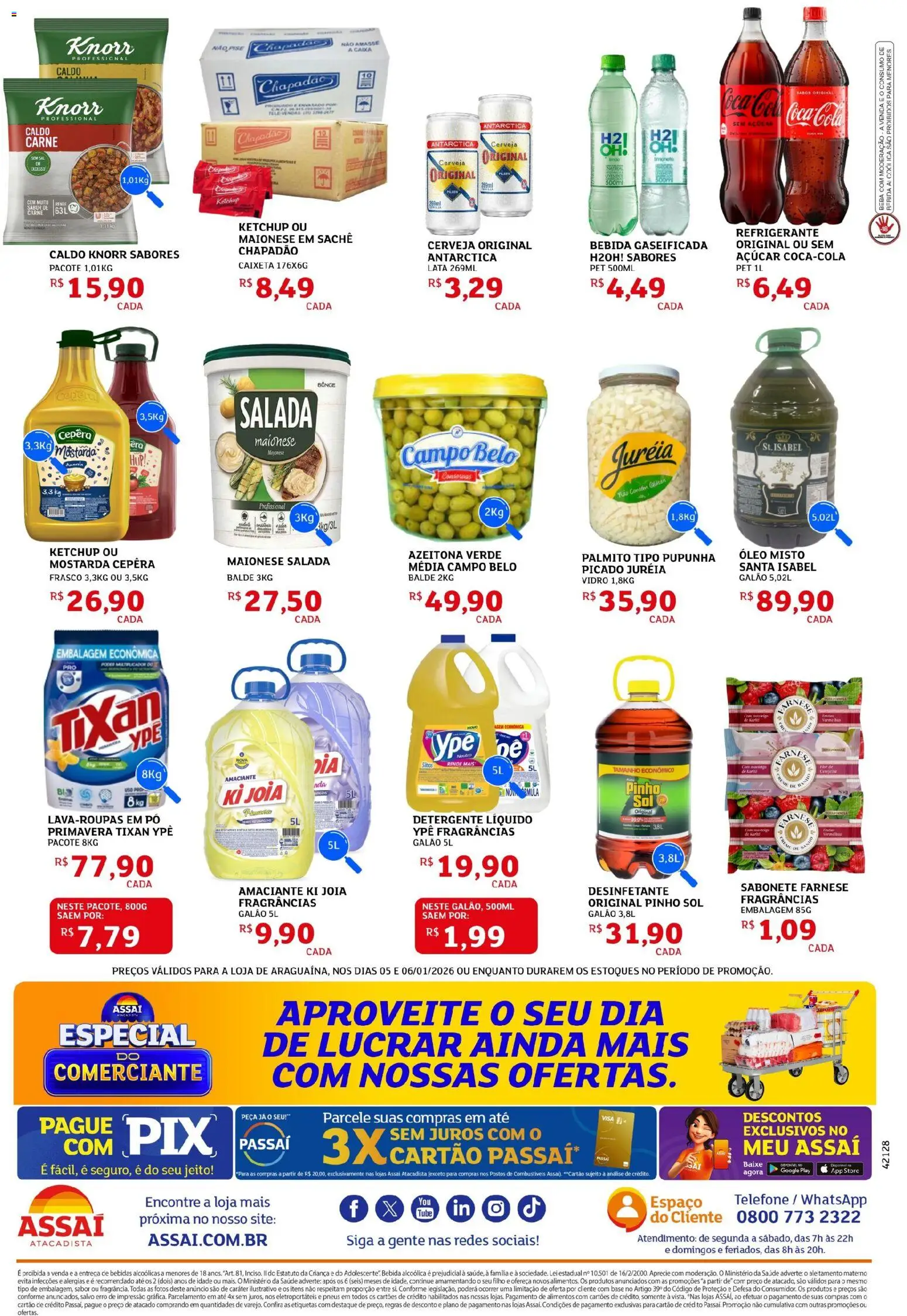 Assaí Atacadista Folheto - válido de 05.01.2026 | Página: 2 | Produtos: Pó, Detergente, Manteiga, Desinfetante