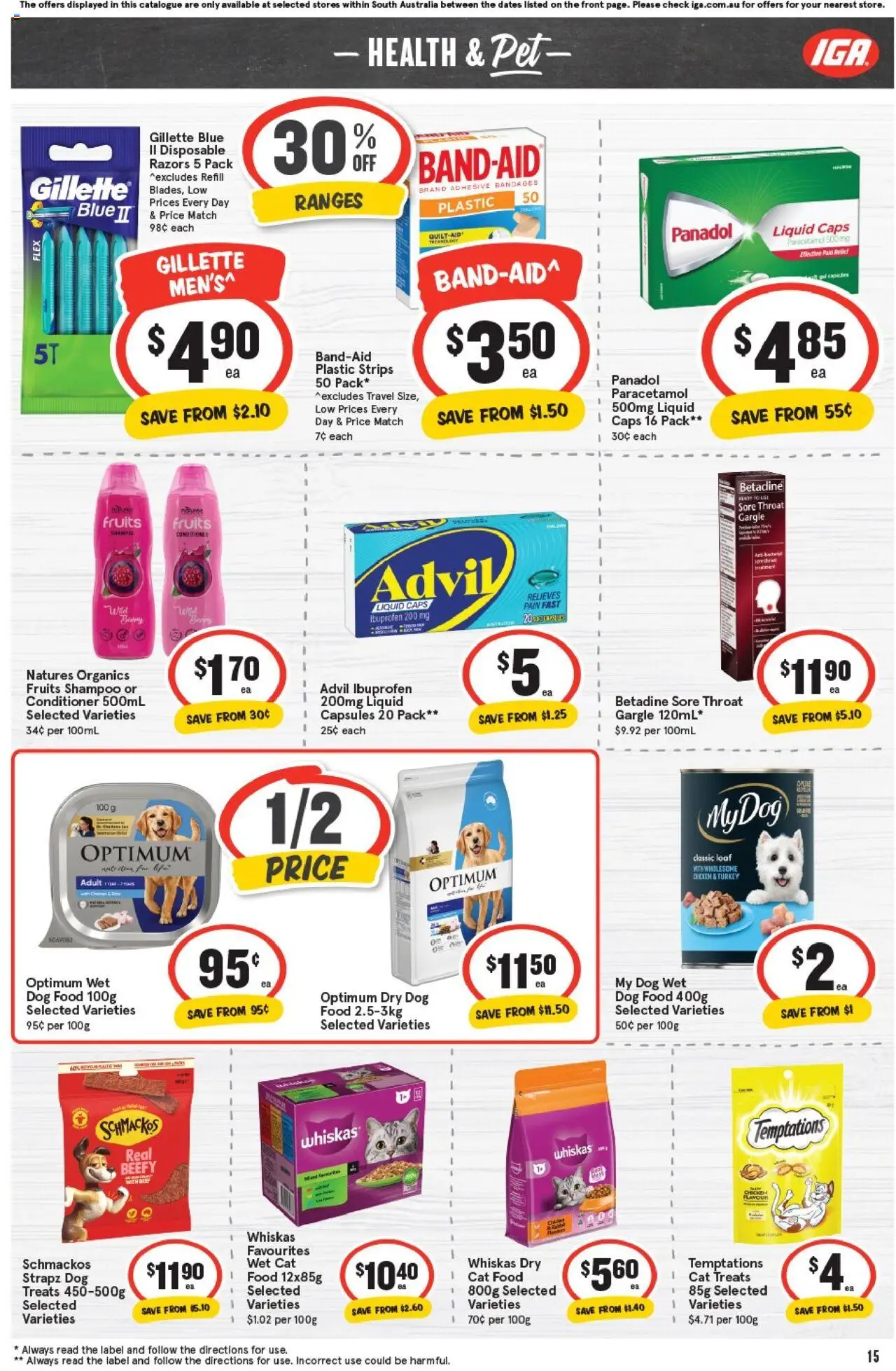 IGA catalogue - valid from 08.10.2025 | Page: 15 | Products: Conditioner, Chicken, Fruits, Razors