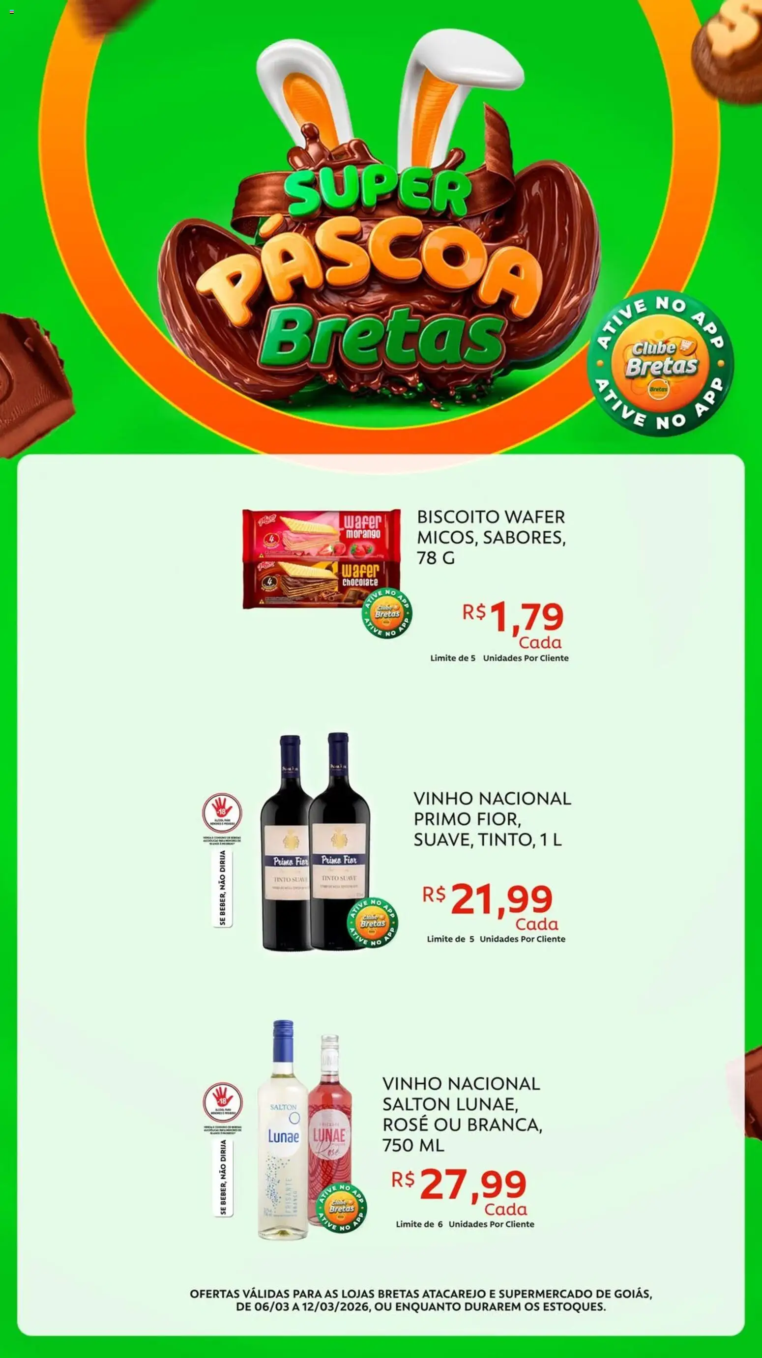 Bretas Folheto - válido de 06.03.2026 | Página: 5 | Produtos: Biscoito, Chocolate, Vinho, Nata