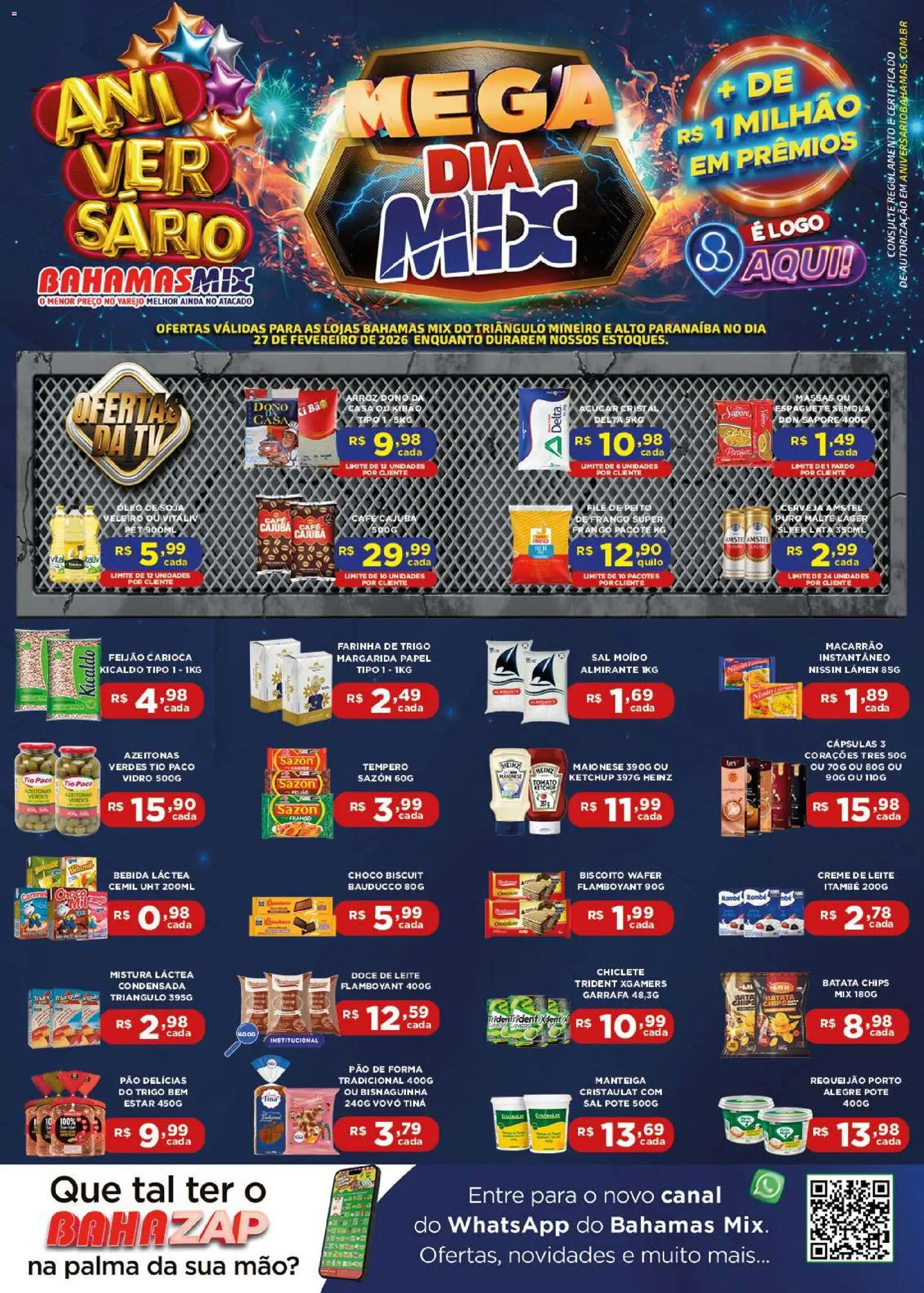 Bahamas Mix Folheto - válido de 27.02.2026 | Página: 1 | Produtos: Espaguete, Farinha de trigo, Tv, Requeijão