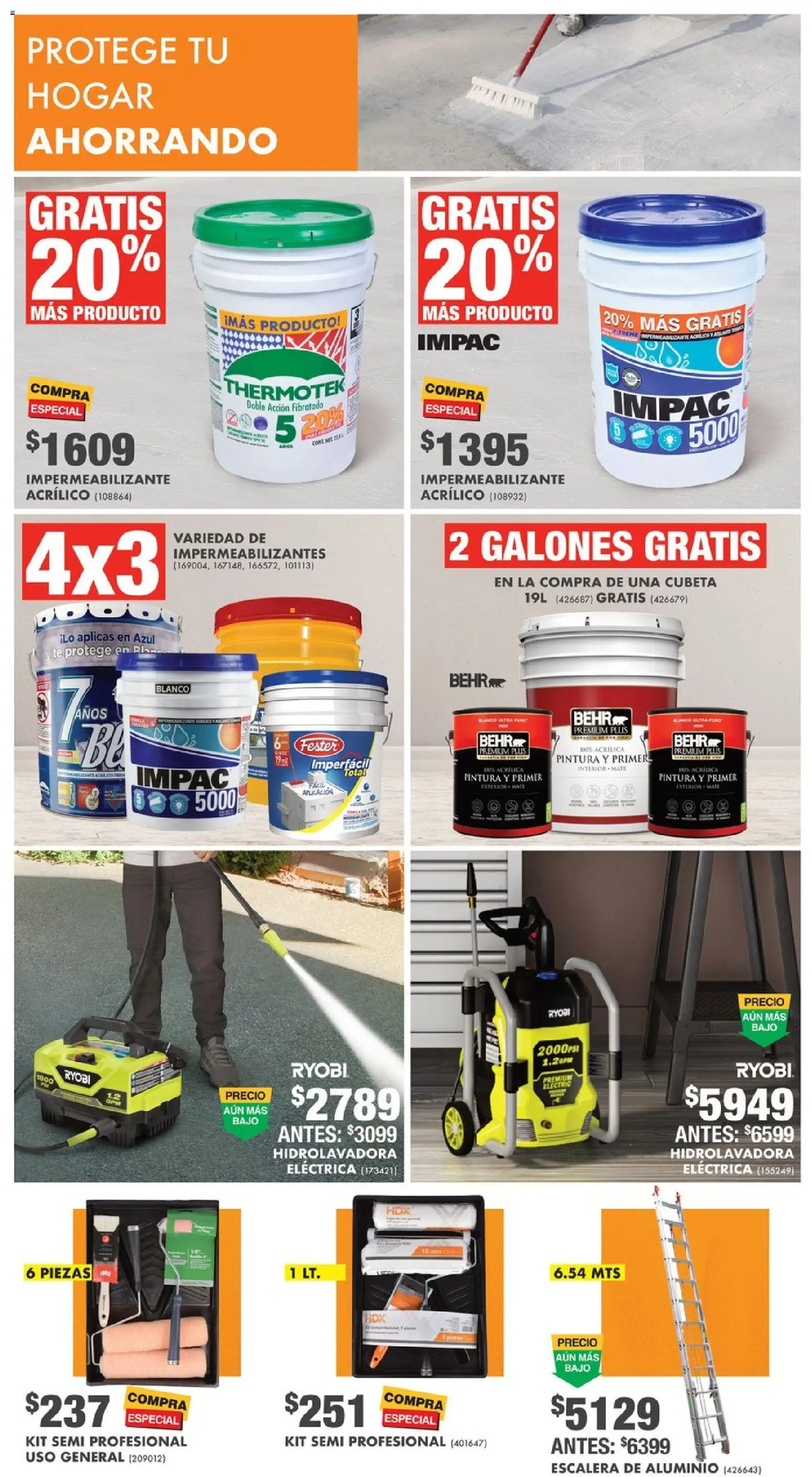 Nuevas ofertas de Home Depot válidas en toda la República Mexicana desde el 16.04.2026. ¡Encuentra las mejores ofertas en Home Depot catálogo! | Página: 18 | Productos: Hidrolavadora, Impermeabilizante, Té, Escalera