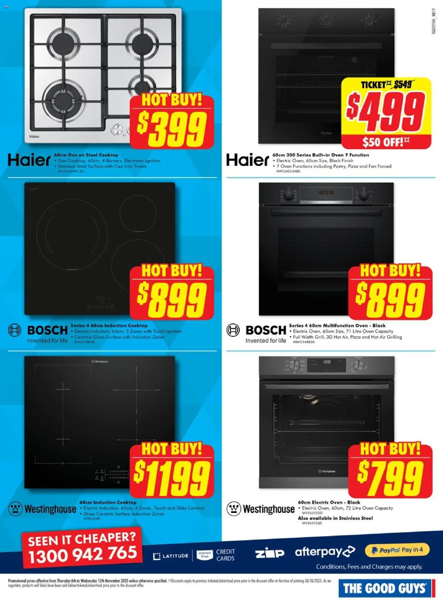 The Good Guys catalogue - valid from 05.11.2025 | Page: 5 | Products: Pizza, Oven, Cooktop, Fan