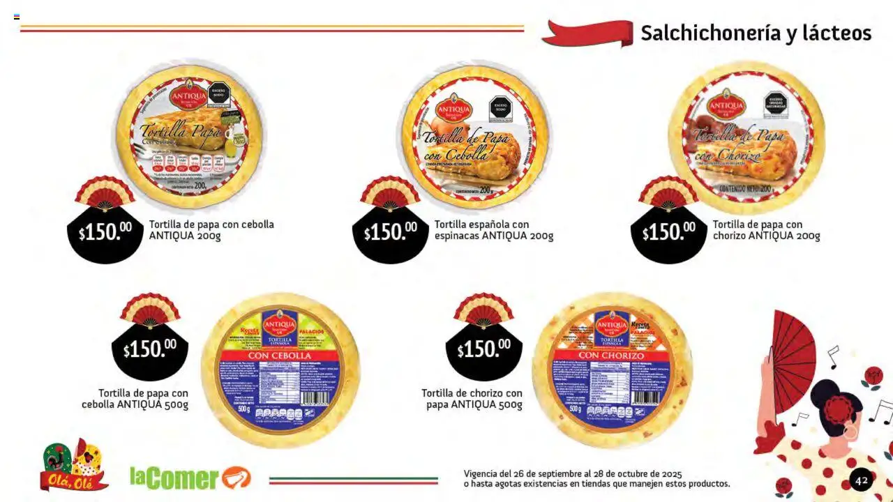 Nuevas ofertas de La Comer válidas en toda la República Mexicana desde el 26.09.2025. ¡Encuentra las mejores ofertas en La Comer folleto Olá, Olé! | Página: 42 | Productos: Cebolla, Papa, Chorizo