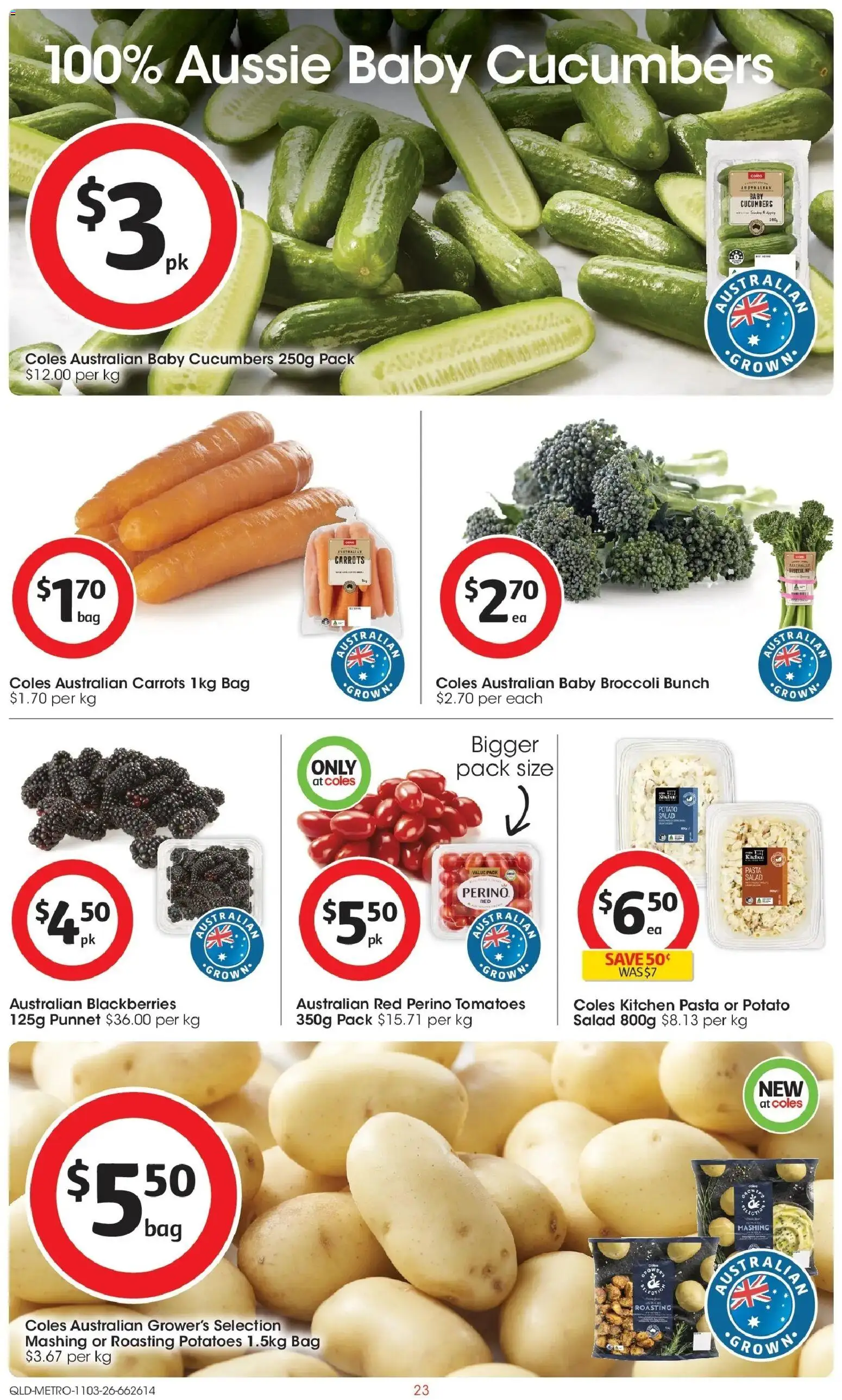 Coles catalogue - valid from 11.03.2026 | Page: 23 | Products: Pasta, Carrots, Salad, Bag