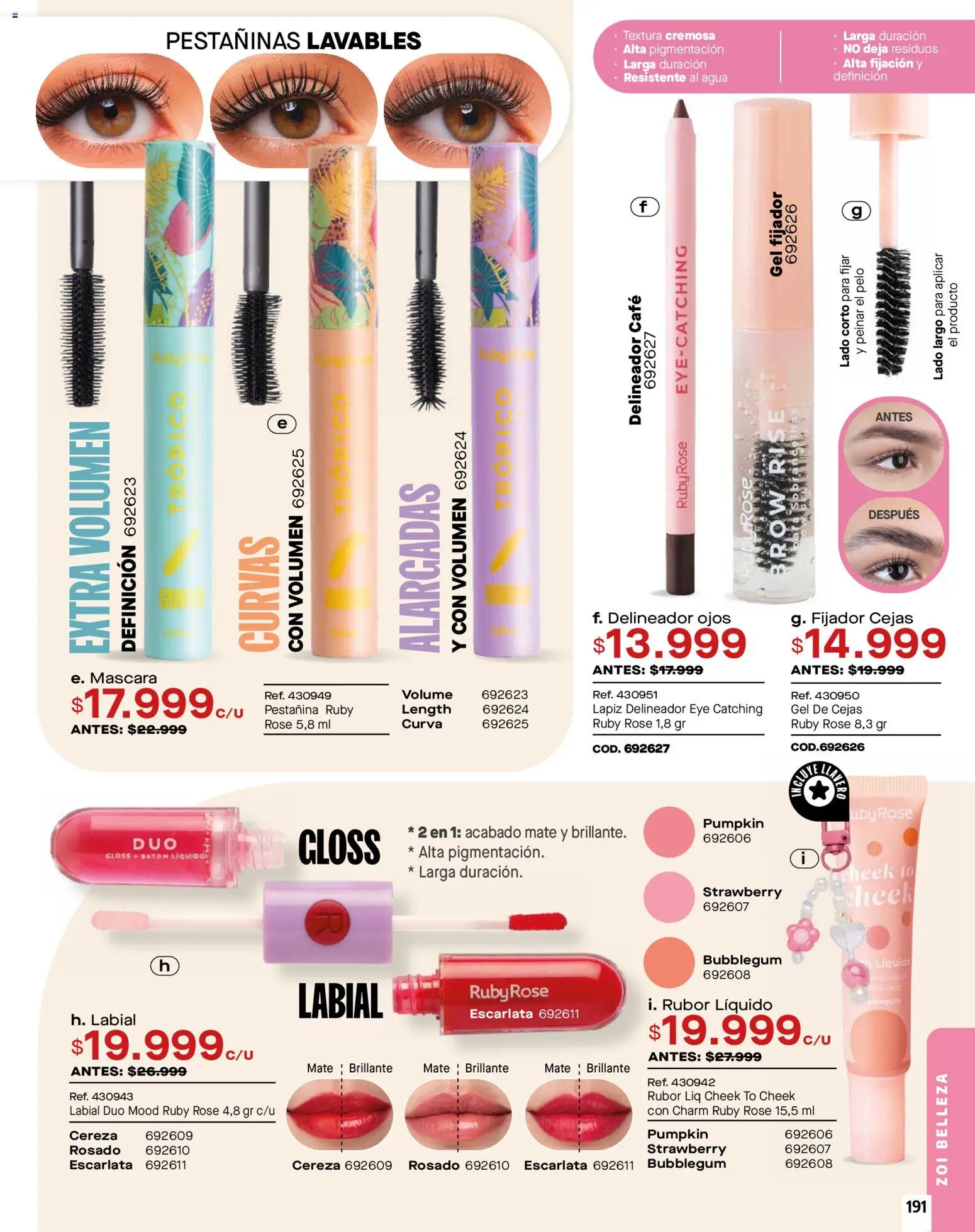 Carmel revista - valida desde el 01.01.2026 | Página: 191 | Productos: Agua, Fijador, Rubor, Delineador