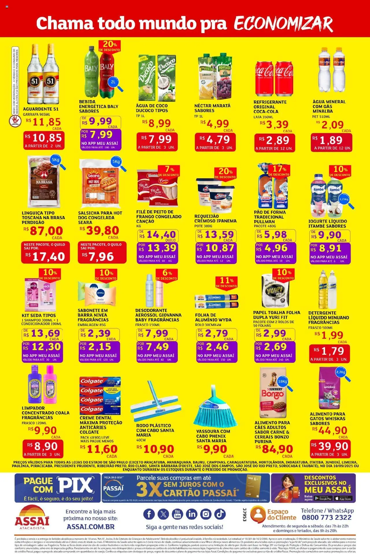 Assaí Atacadista Folheto - válido de 10.09.2025 | Página: 2 | Produtos: Shampoo, Rolo, Carne, Sabonete