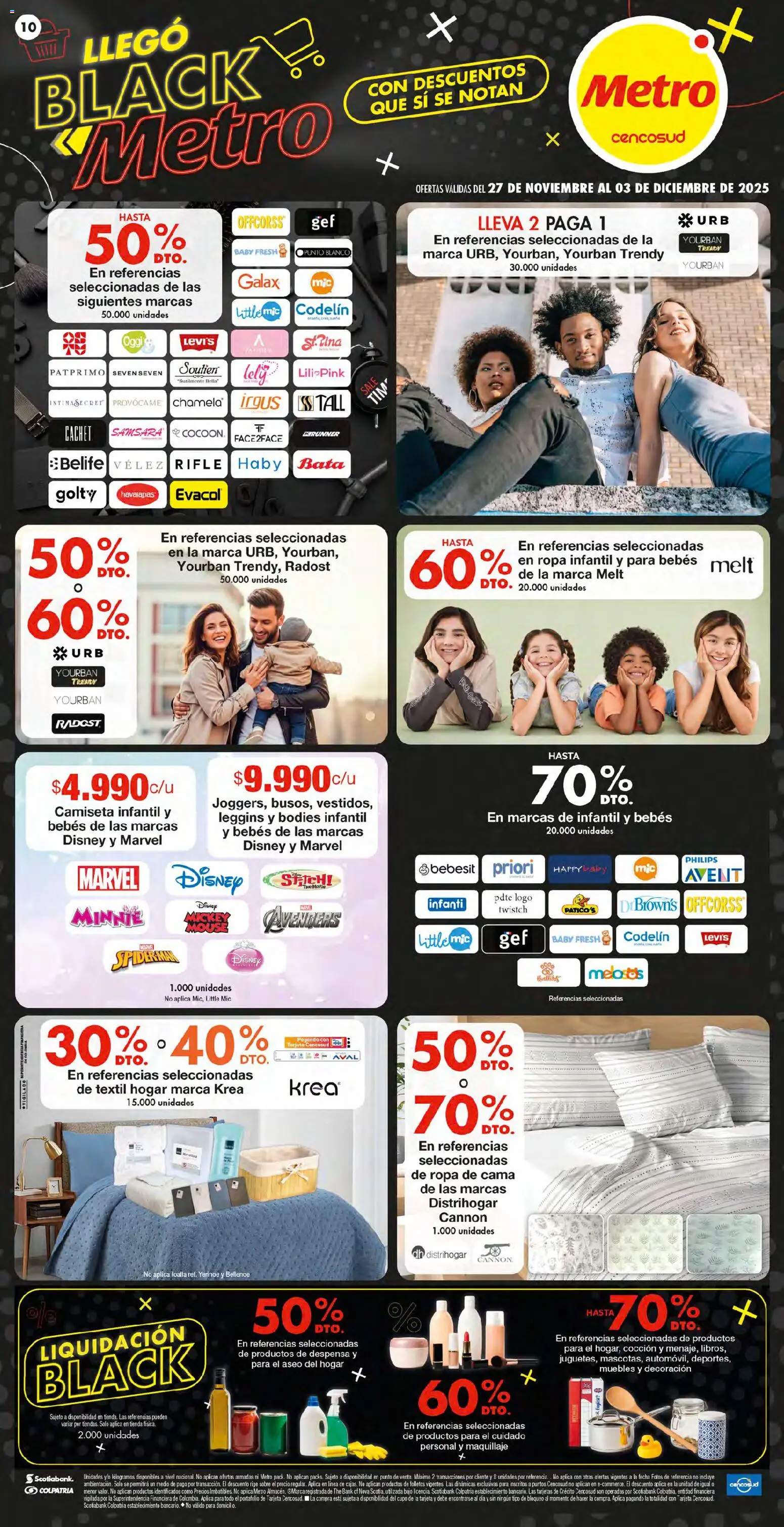 Metro revista - valida desde el 27.11.2025 | Página: 10 | Productos: Leggins, Sobre, Cama, Maquillaje