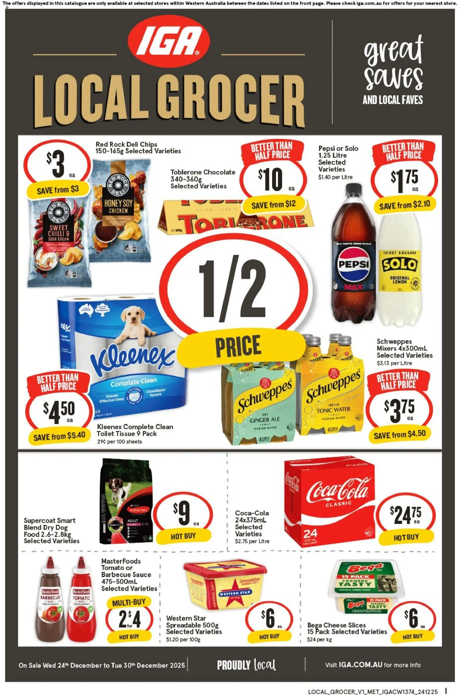 IGA catalogue - valid from 24.12.2025 | Page: 1 | Products: Toilet, Ginger, Honey, Sugar