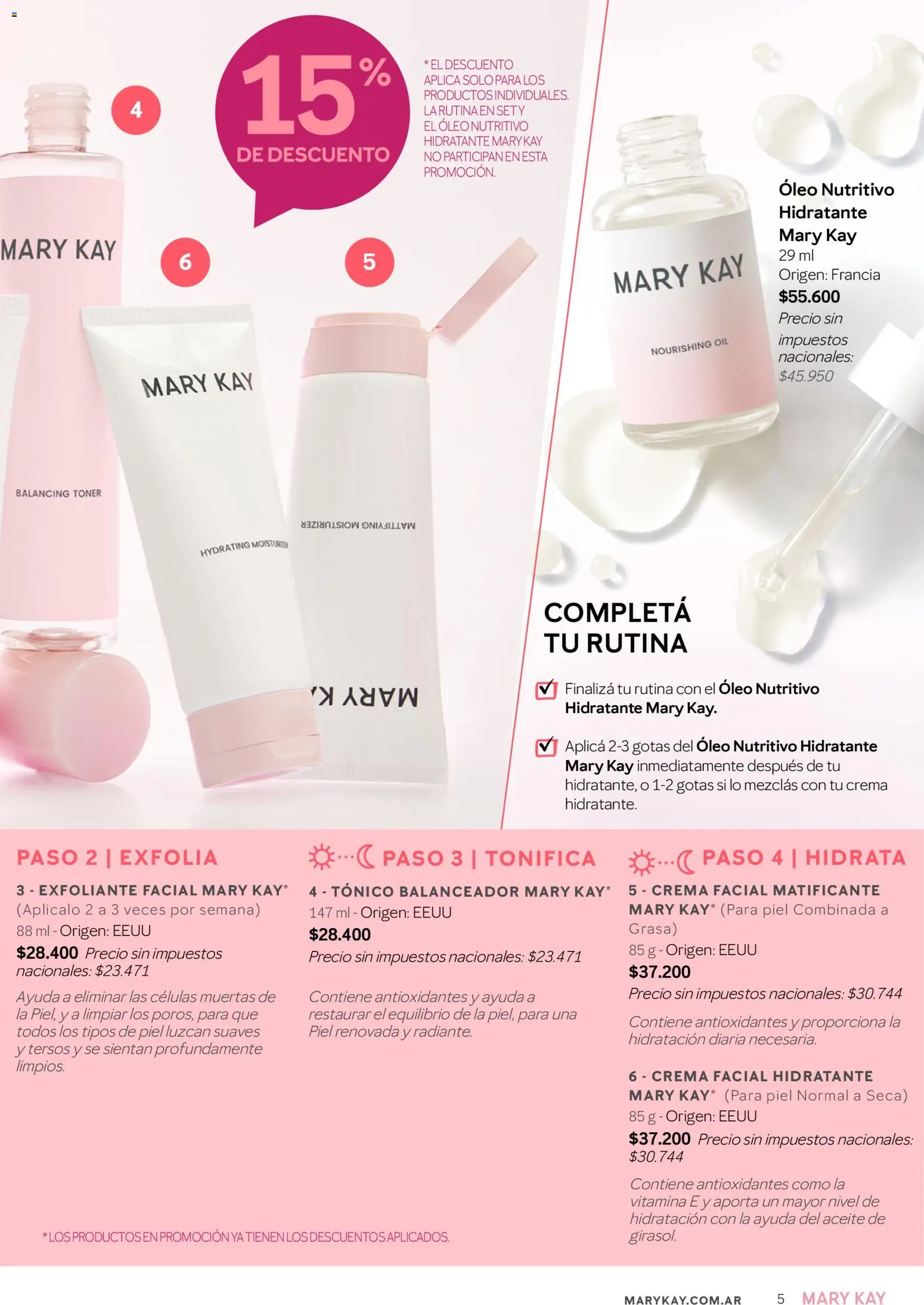 Mary Kay catálogo │ válido desde el 01.03.2026 | Página: 5 | Productos: Aceite, Exfoliante facial, Crema