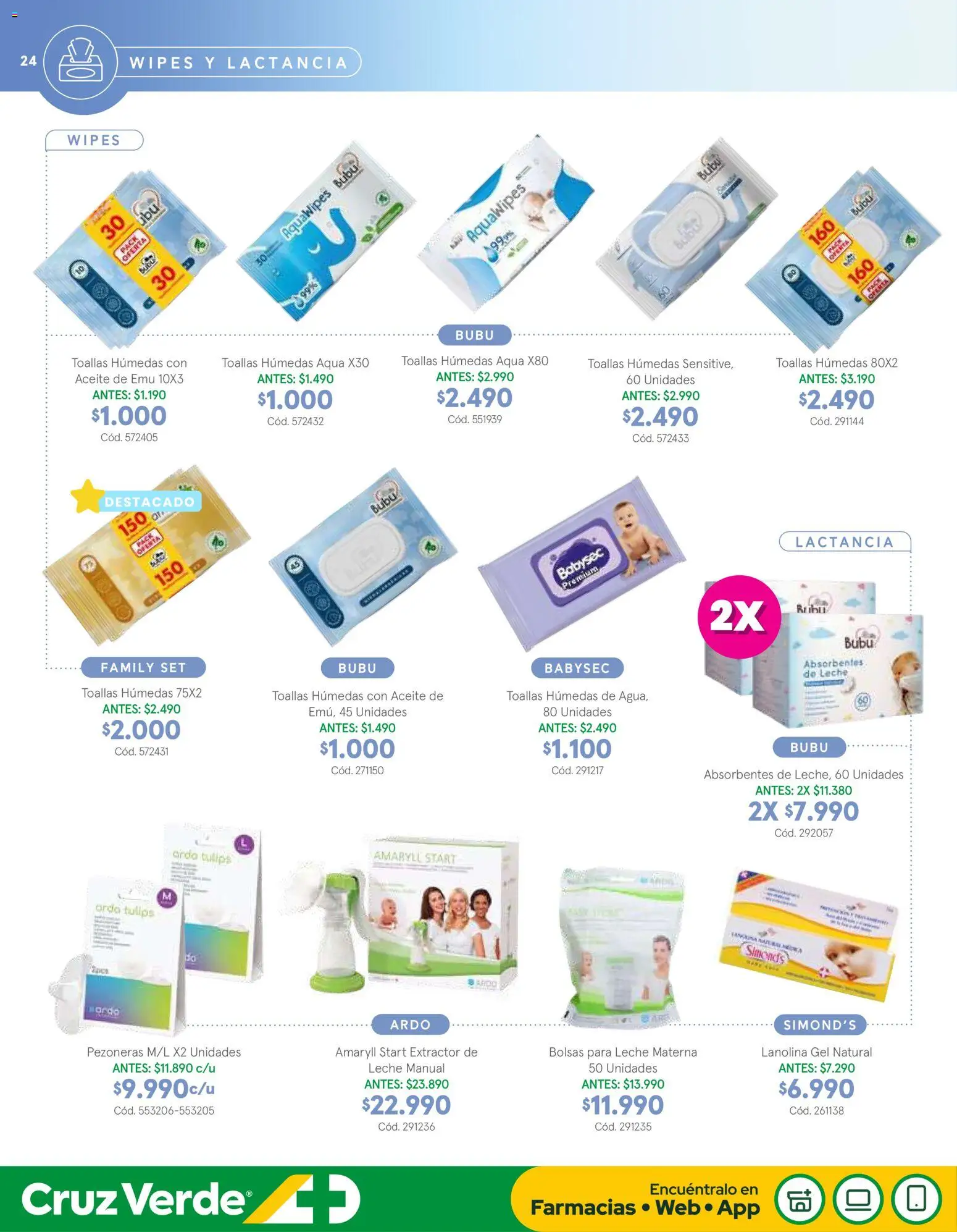 Belleza y Cuidado Personal Cruz Verde │ válido desde el 05.12.2025 | Página: 24 | Productos: Toallas, Leche, Aceite