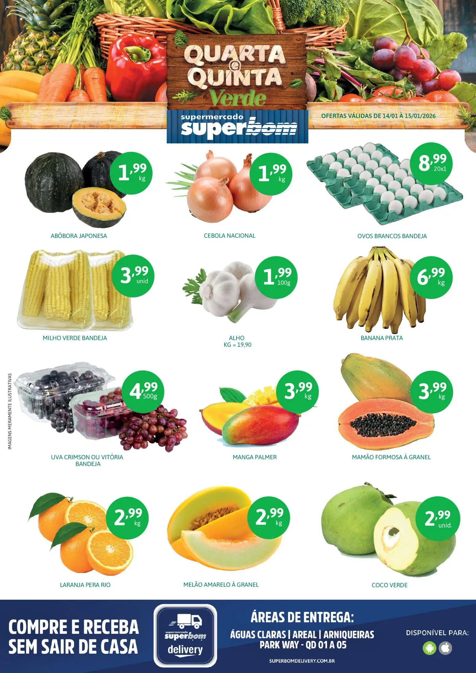 Superbom Folheto - válido de 14.01.2026 | Página: 1 | Produtos: Pera, Alho, Cebola, Bandeja