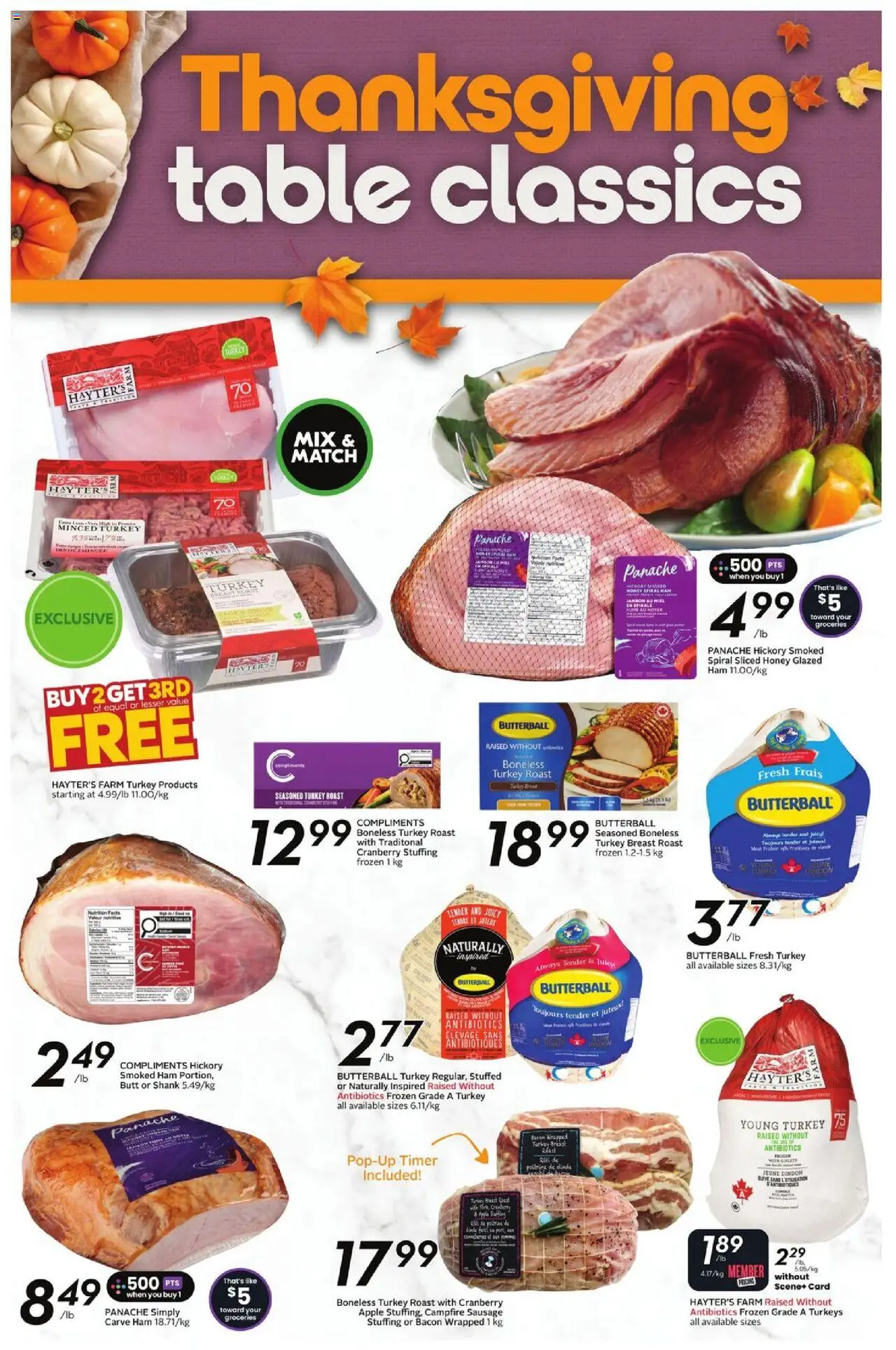 Sobeys flyer valid from 09.10.2025 | Page: 17 | Products: Turkey, Table, Ham