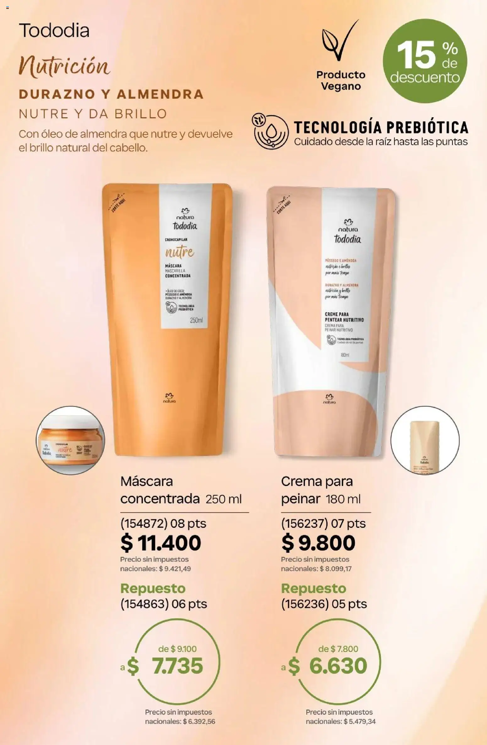 Natura Catálogo Ciclo 4/2026 │ válido desde el 01.04.2026 | Página: 273 | Productos: Durazno, Máscara, Brillo, Almendra