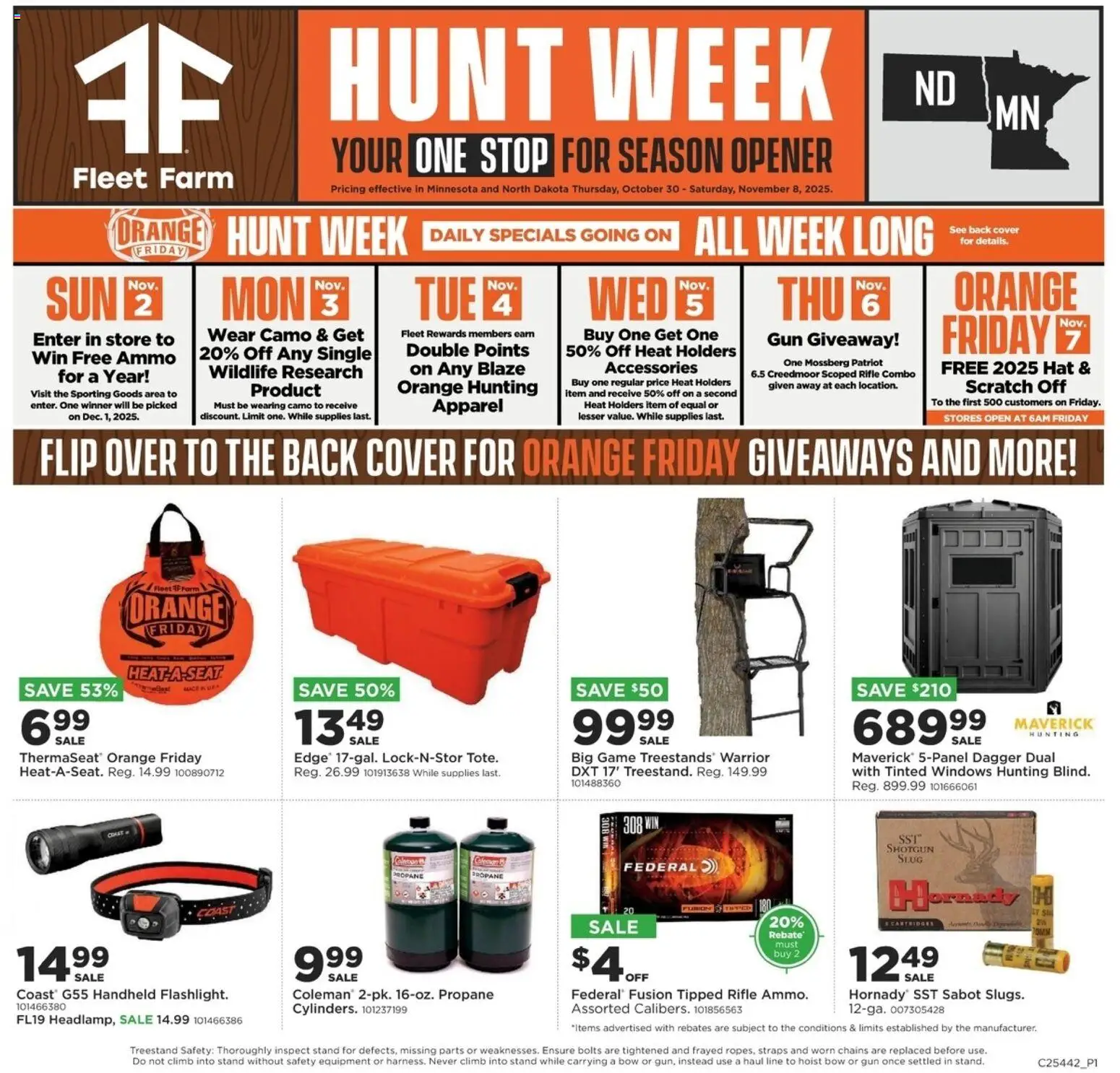 Mills Fleet Farm Hunt Week MN/ND - valid from 30.10.2025 | Page: 1 | Products: Bolts, Hat, Game, Rifle
