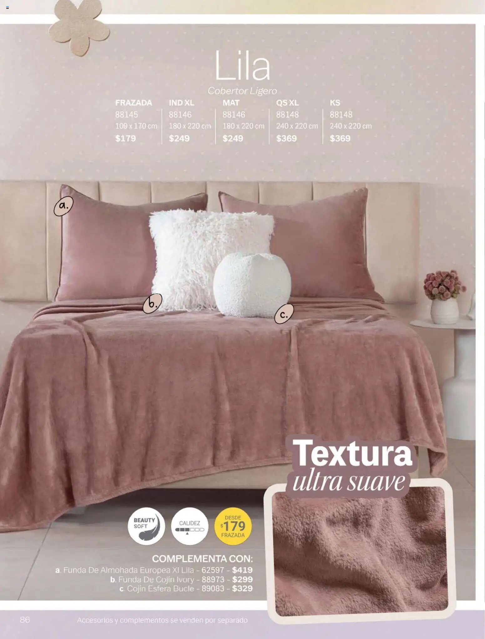 Nuevas ofertas de Vianney válidas en toda la República Mexicana desde el 23.01.2026. ¡Encuentra las mejores ofertas en Vianney catálogo Chavos! | Página: 88 | Productos: Cobertor, Funda, Funda de almohada, Almohada